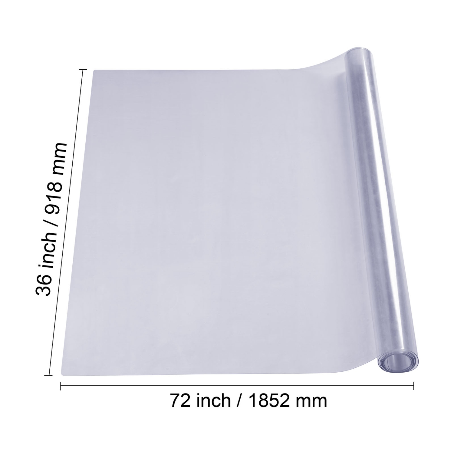 Housse de table transparente de 36 x 72&nbsp;po VEVOR, housse de table, nappe en plastique PVC épais 1,5&nbsp;mm, protecteur de bureau étanche pour