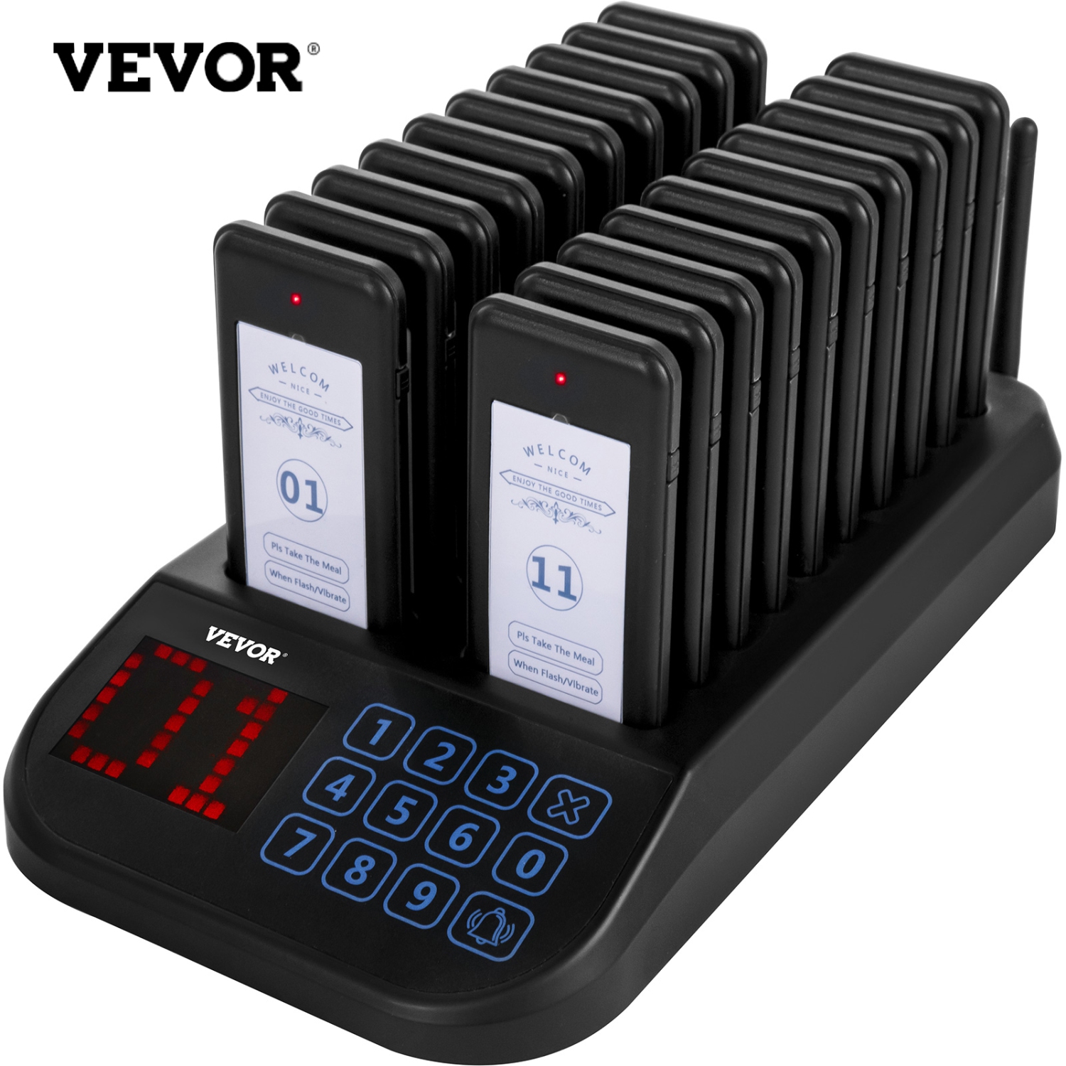 &nbsp;Vibrations&nbsp;et&nbsp;clignotements&nbsp;de 20&nbsp;pages VEVOR F103&nbsp;avec&nbsp;&nbsp;clavier tactile&nbsp;pour&nbsp;&nbsp;la distance
