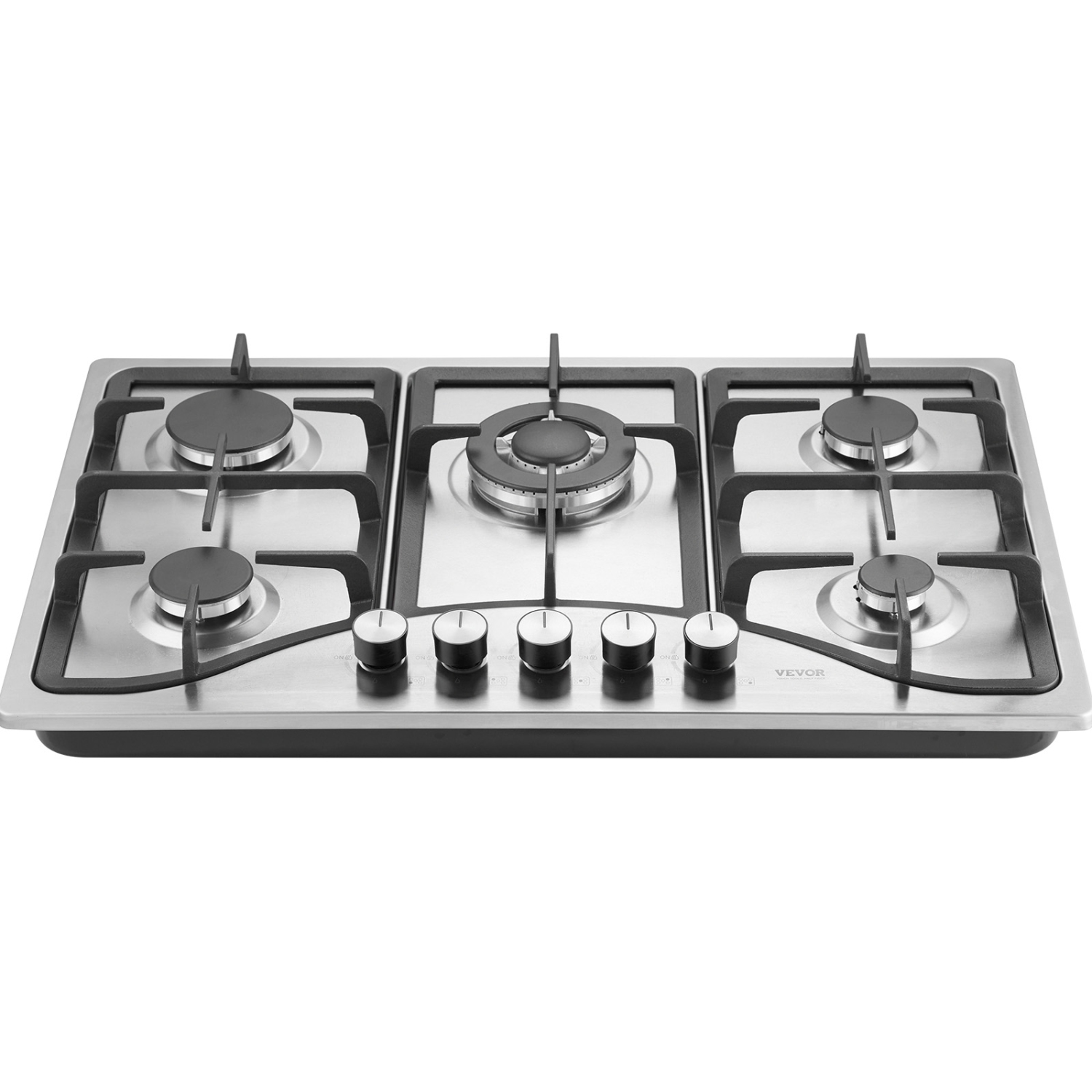 VEVOR 30 inch Gas Cooktop, Max 12250BTU 5 Burners Built-in Stainless Steel Gas Stove Top, LPG/NG Convertible Dual Fuel Natural Gas Hob with