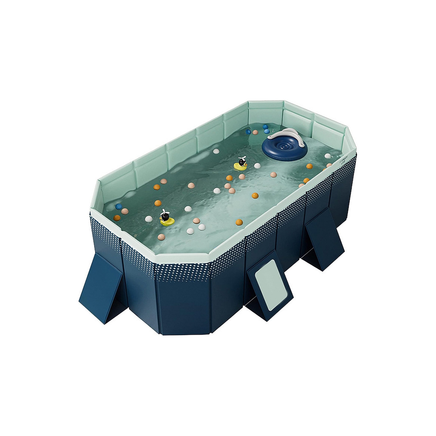 axGear Foldable Large Pool Non Inflatable Backyard Outdoor Water Fun