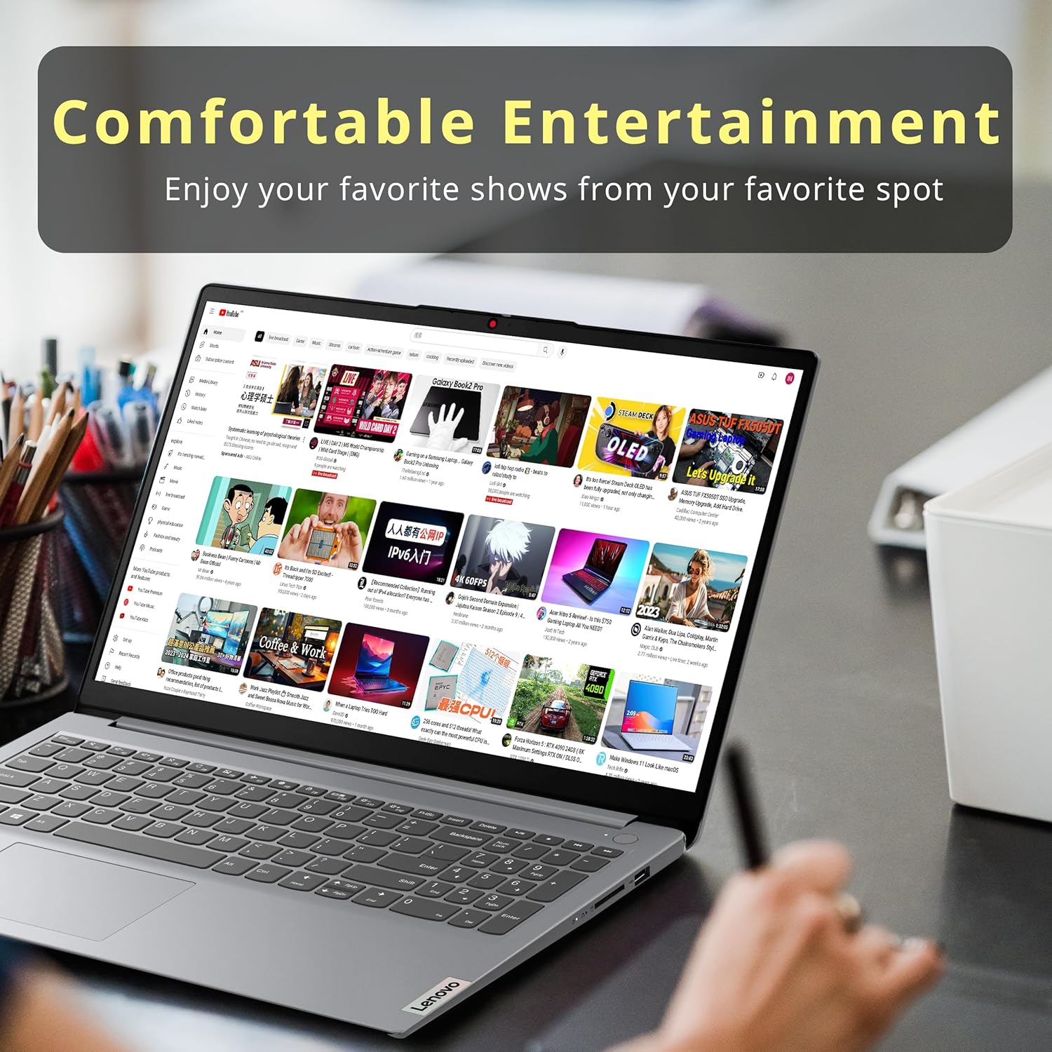 Refurbished Excellent - Lenovo IdeaPad 1 15.6" FHD Anti-Glare Touchscreen Laptop, AMD Ryzen 7 5700U, 512GB PCIe SSD, 16GB RAM, AMD Radeon Graphics,