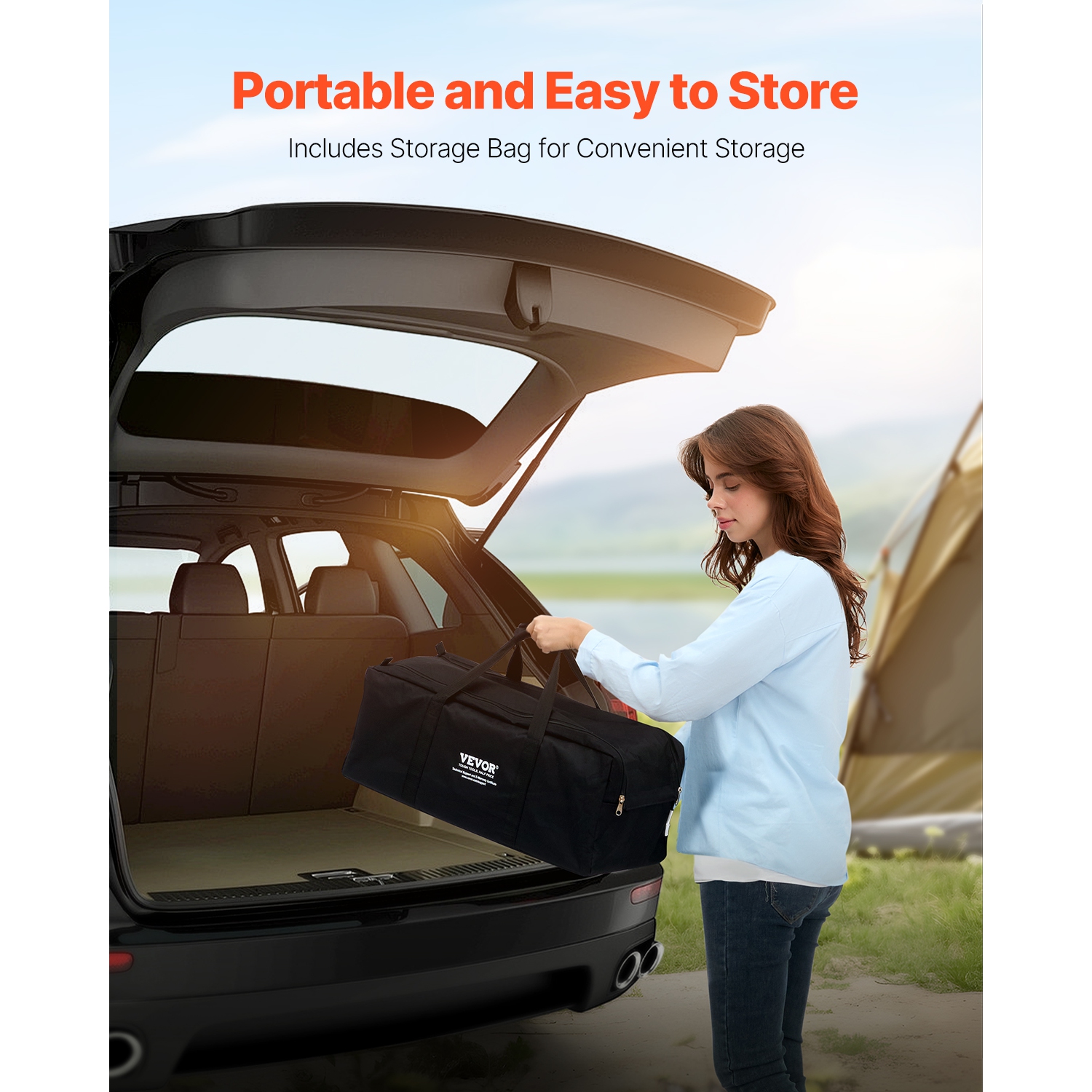 VEVOR 2 Person Air Mattress Twin with Frame, with Pump & Rolling Carry Case, Portable Folding Blow Up Mattress Supports 600lbs, Fast Inflating Air