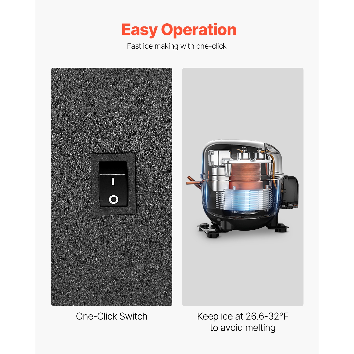 Machine à glaçons encastrable sous le comptoir de 15 lb/jour VEVOR, porte réversible en acier inoxydable, machine à glaçons autonome pour la cuisine