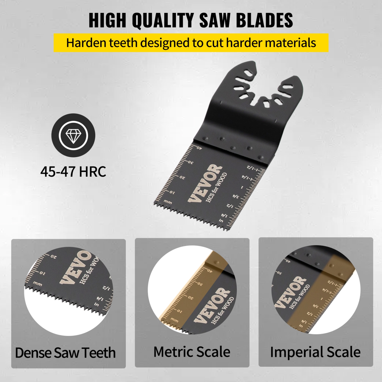 VEVOR 100PCS Oscillating Saw Blades, Quick Release Multitool Blades Kit, HCS Tool Blades for Wood Plastic, Compatible with Dewalt Dremel Fein Worx