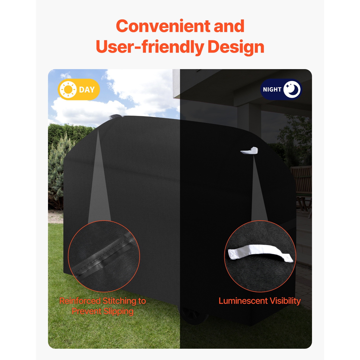 VEVOR 63 inch Grill Cover, BBQ Covers for Outdoor Grills, Waterproof, Fade Resistant, Weather Resistant Heavy Duty 600D Polyester, Easy On/Off, with