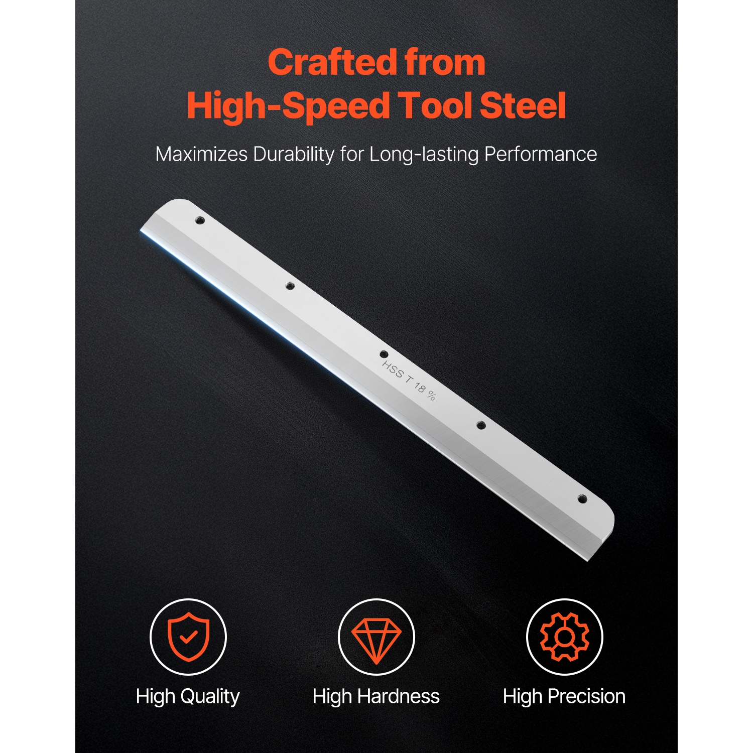 Lame de coupe-papier VEVOR 585 x 44 x 6&nbsp;mm, lame de rechange en acier robuste convenant aux lames de coupe professionnelles E330D/E330S, lame de