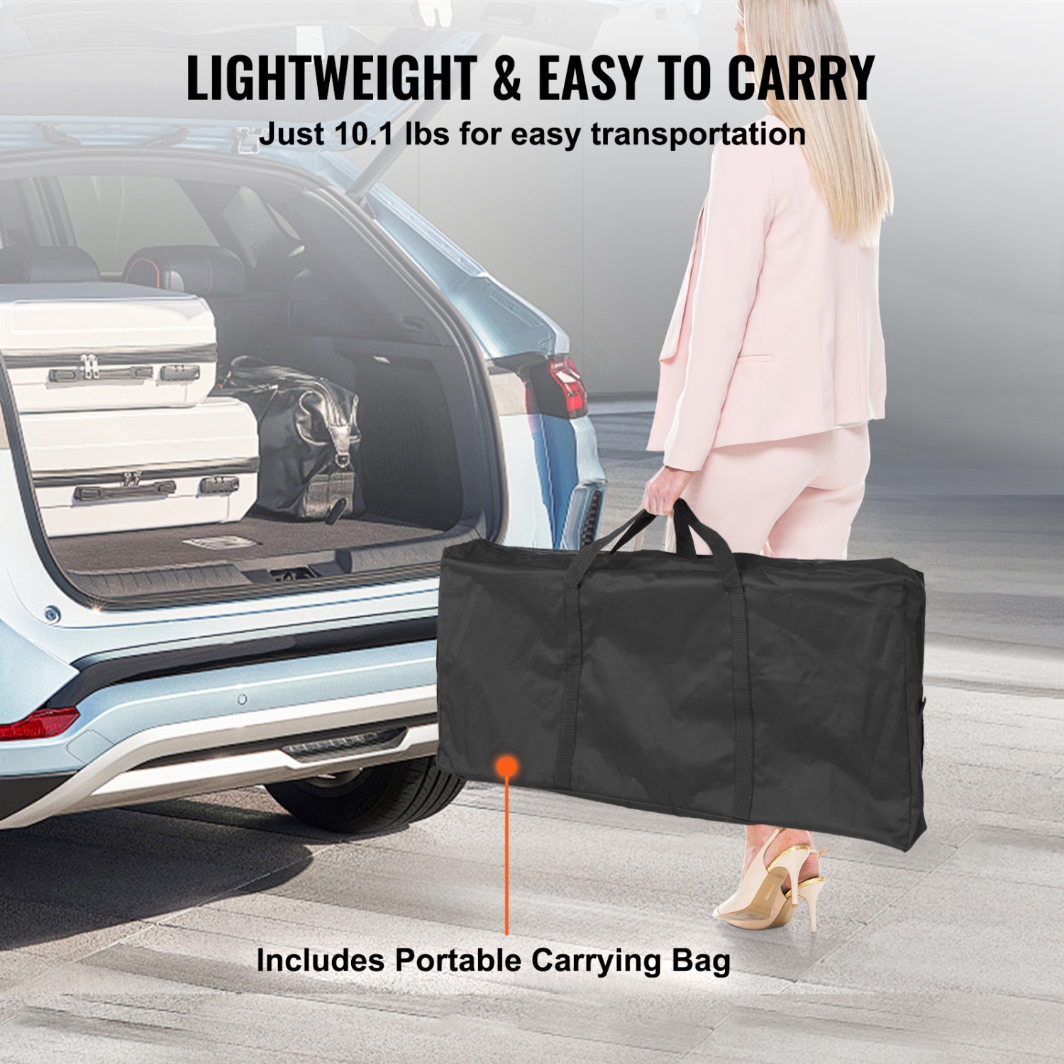 Table de bar pliante portative VEVOR de 38,39 34 x 15 25,16&nbsp;po, table de podium pour l'intérieur et l'extérieur, fête, exposition, étui de