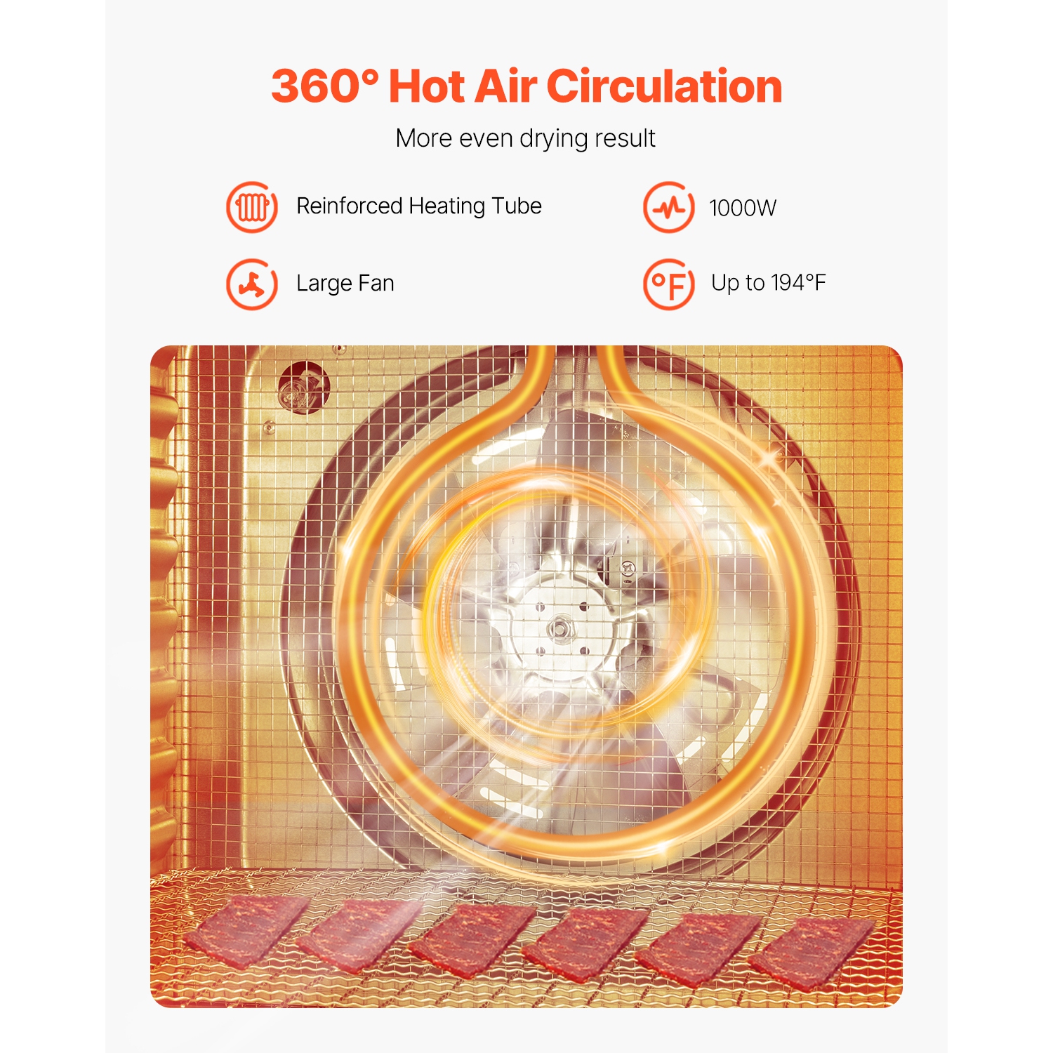 VEVOR 1000W Food Dehydrator Machine, 10 Stainless Steel Trays, Electric Food Dryer with Adjustable Temperature & 24-Hour Timer, Freeze Dryer for