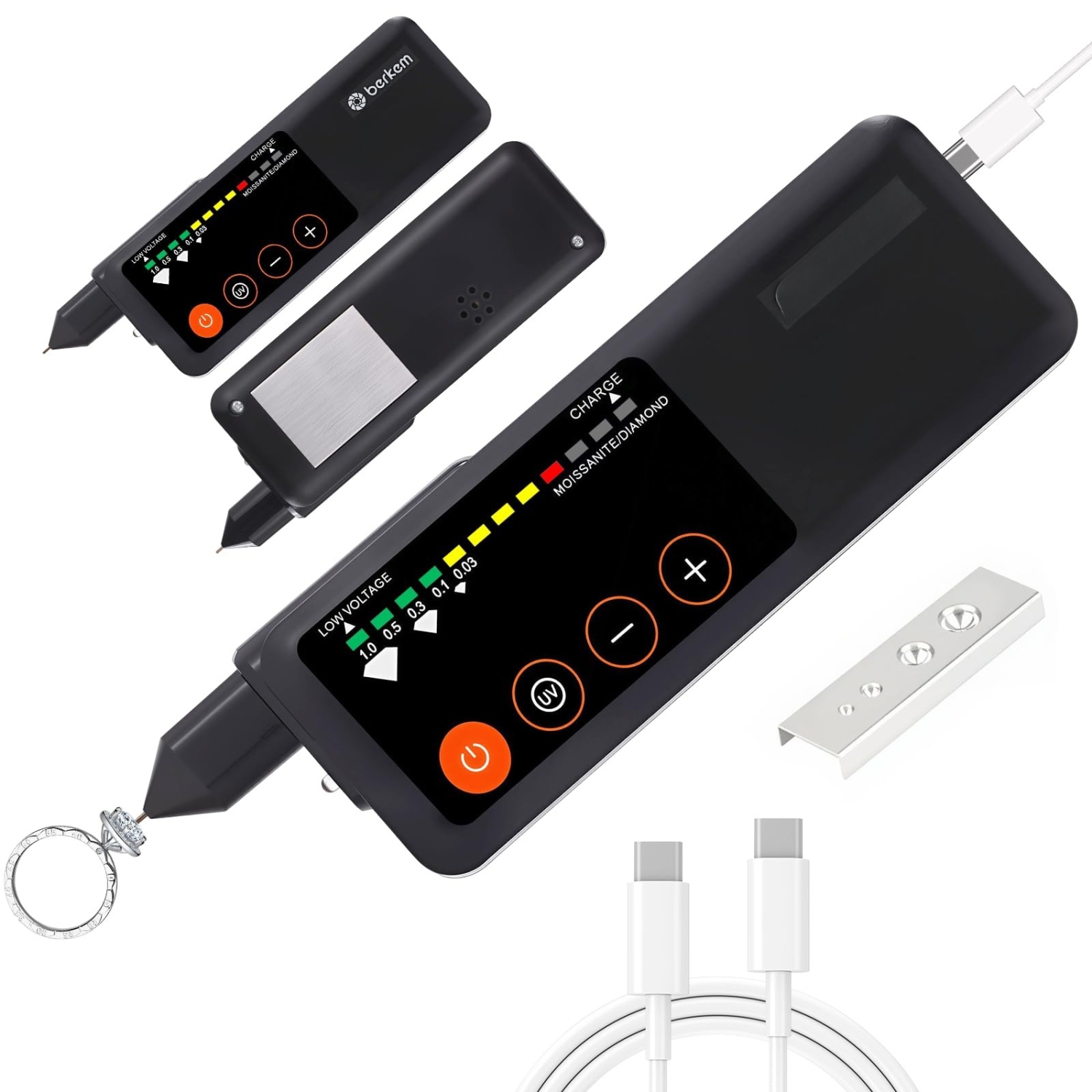 Testeur de diamant rechargeable, stylo de test de diamant avec écran LCD et lumière UV