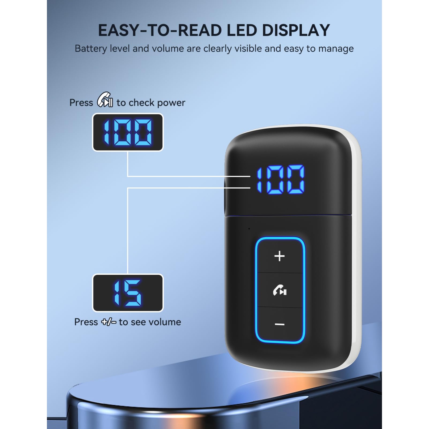 Adaptateur auxiliaire Bluetooth 5,3 pour l'auto, récepteur audio sans fil 3,5&nbsp;mm pour casques d'écoute avec fil et chaînes stéréo maison