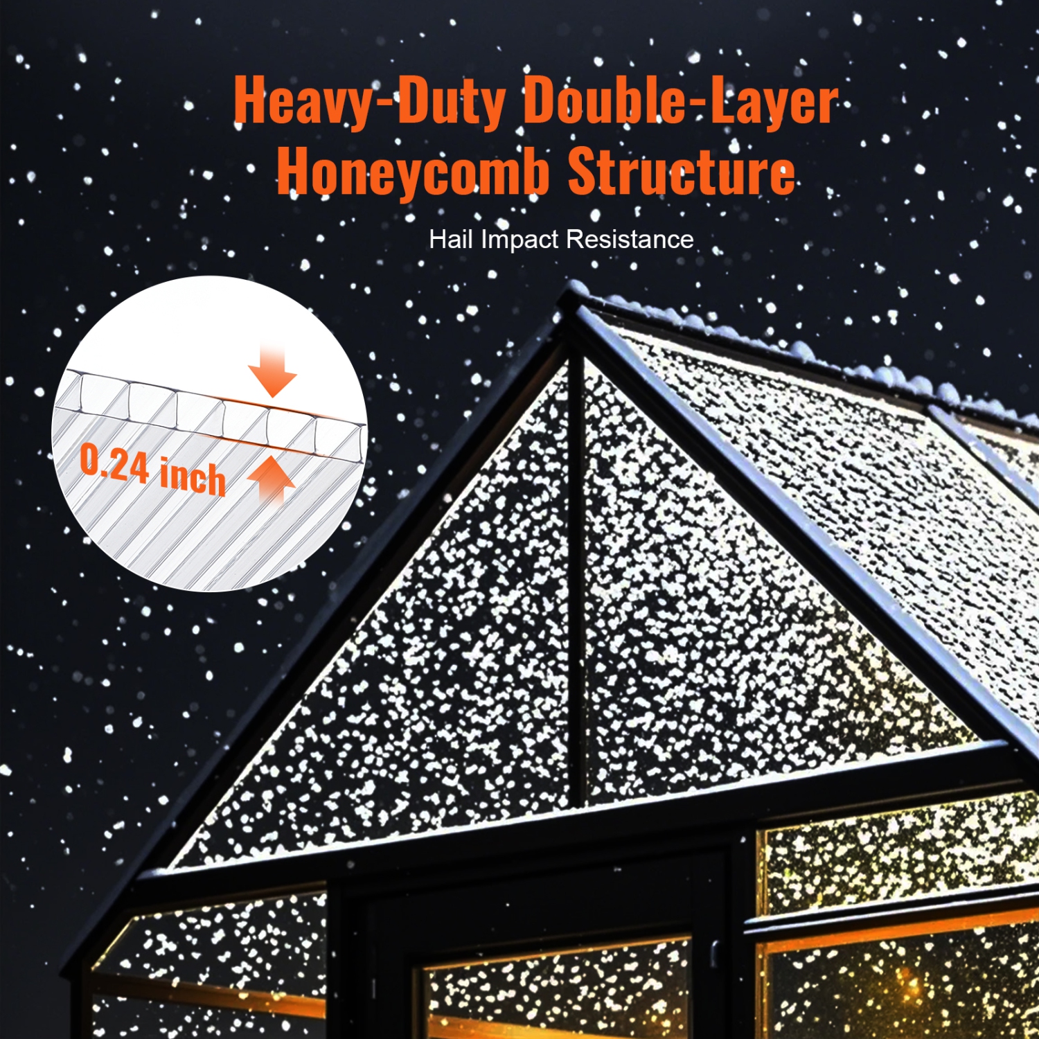 VEVOR 12 Pack Polycarbonate Greenhouse Panels, 2' X 4' X 0.24'' Roof Panels Sheets, Waterproof UV Protected Corrugated Plastic Roofing, Impact