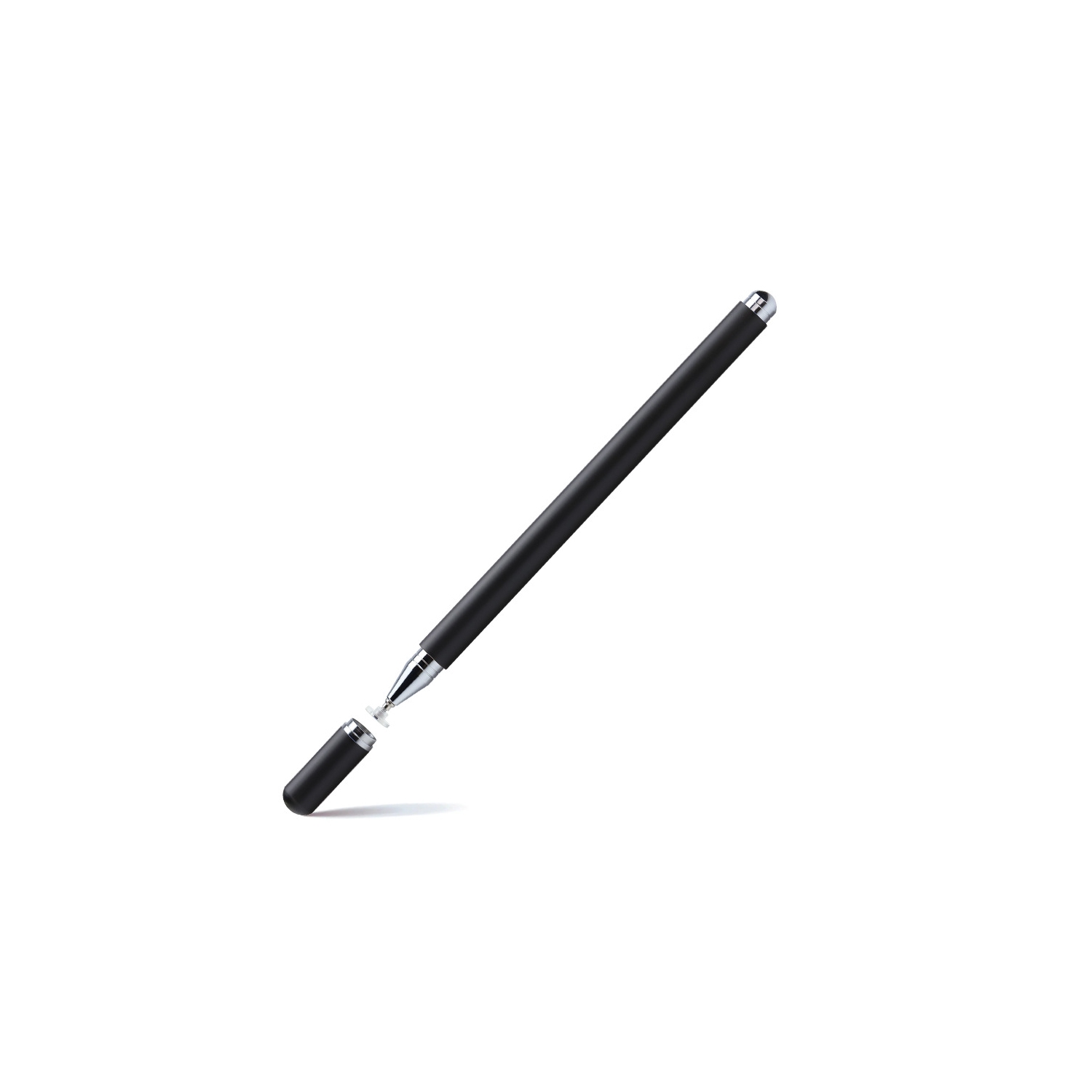 Touch Screen Stylus, 2-in-1 Magnetic and Fiber Tip Stylus for iPad with Magnetic Cover, Compatible with All Touch Screens - Black