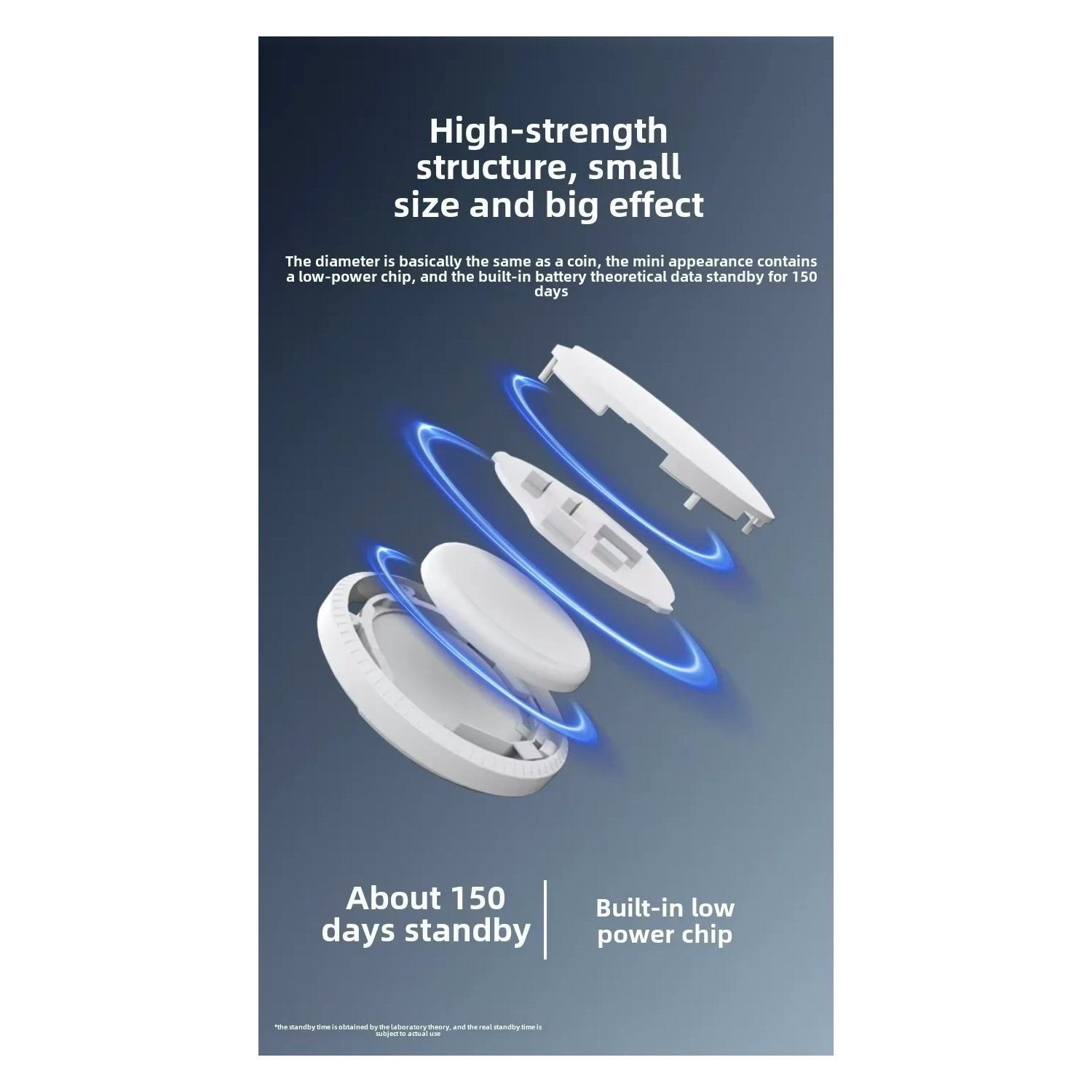 Dispositif de positionnement rond anti-perte, Smart Alarm 5,2 Bluetooth Anti-Perdu, Dispositif de localisation de bagages pour personnes âgées de