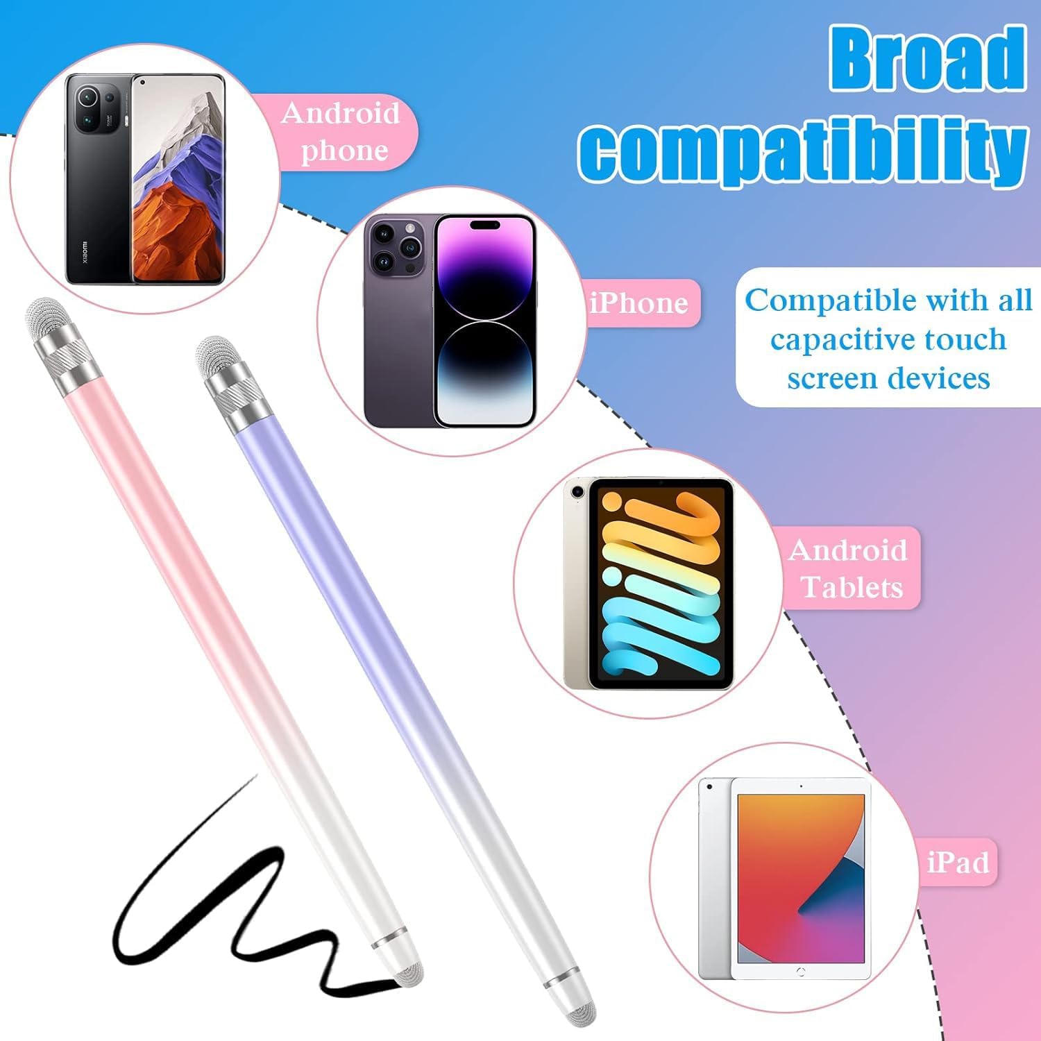 Nouveau téléphone mobile tablette en métal stylet capacitif peinture magnétique en tissu tête de stylet magnétique deux-en-un, adapté pour