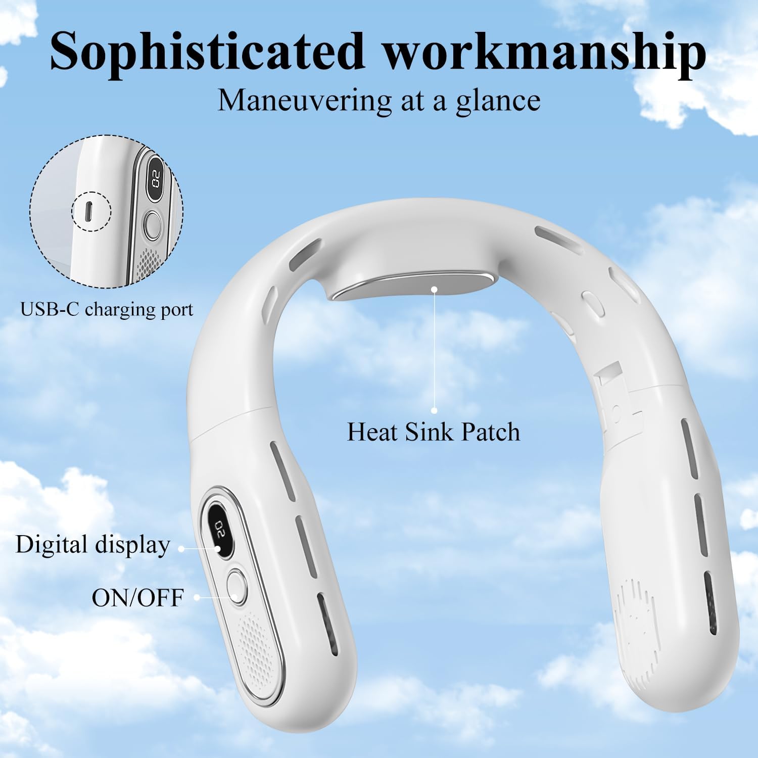 Ventilateur de cou universel pliable, portatif et silencieux, climatiseur sans pales pour le cou, petit refroidisseur sport