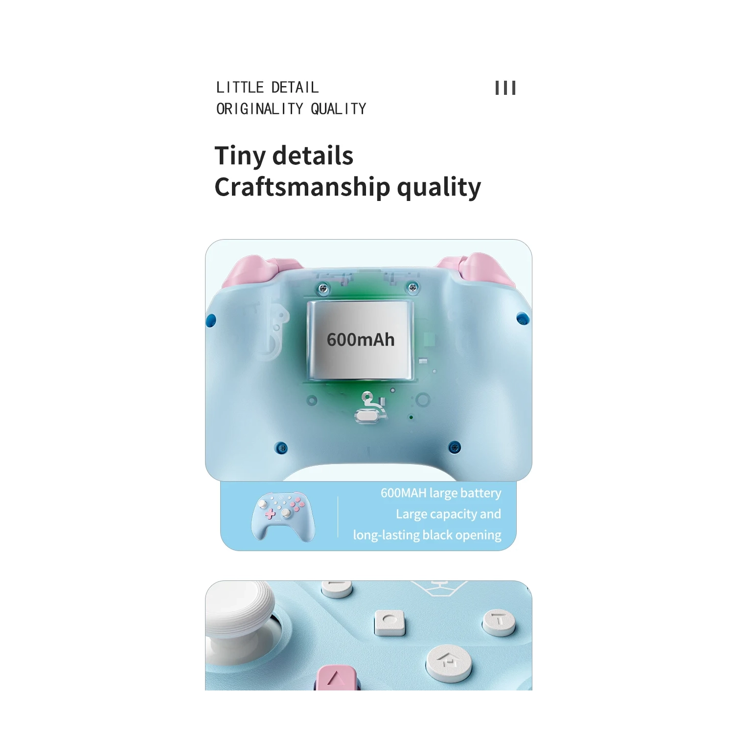 Convient pour la manette de jeu Switch2, la manette sans fil Bluetooth, iOS, Android, PC, Vibrations somatosensorielles à trois modes, manche à balai