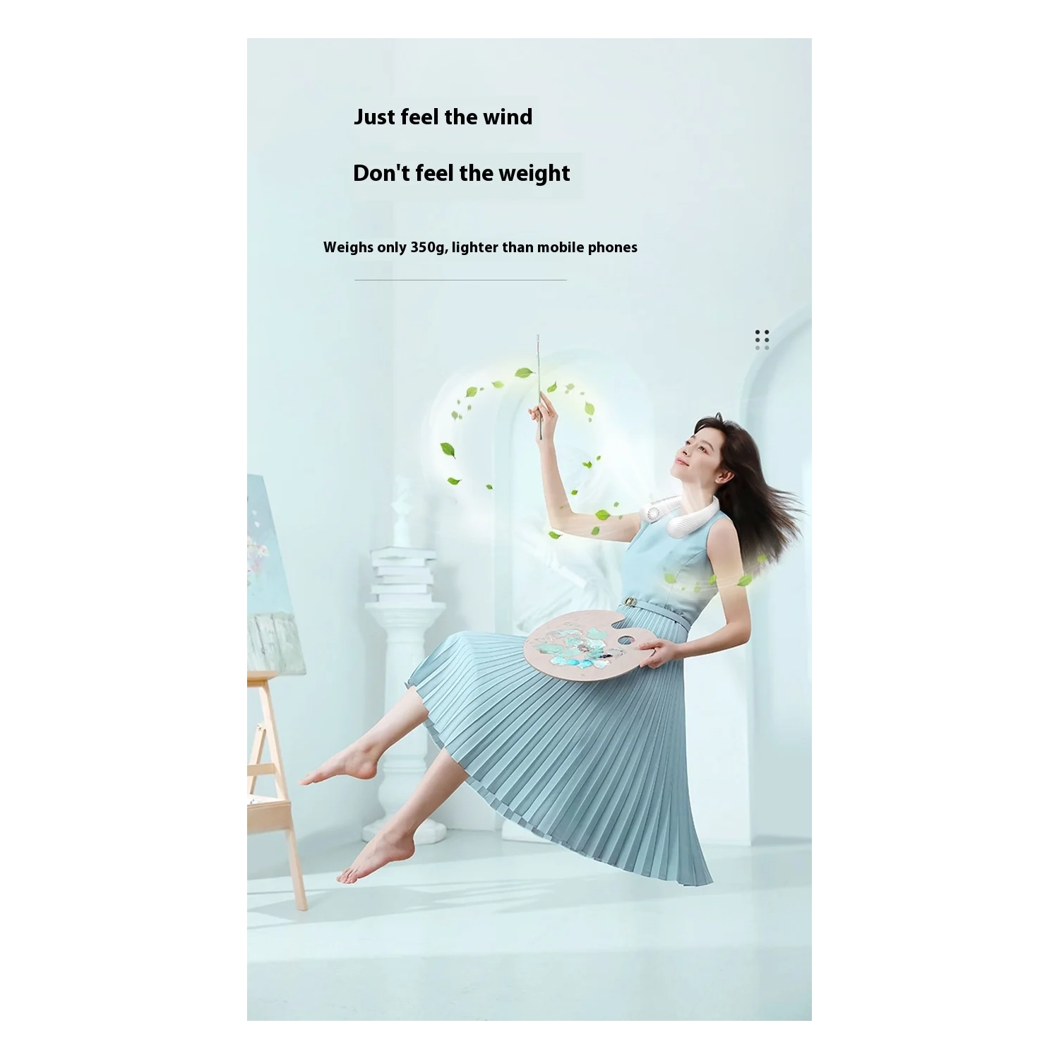 Universal Neck Fan Bladeless Foldable, Portable Personal Quiet Cooling Fan, Bladeless Camping Fan Neck Air Conditioner, Sports Small Cooler