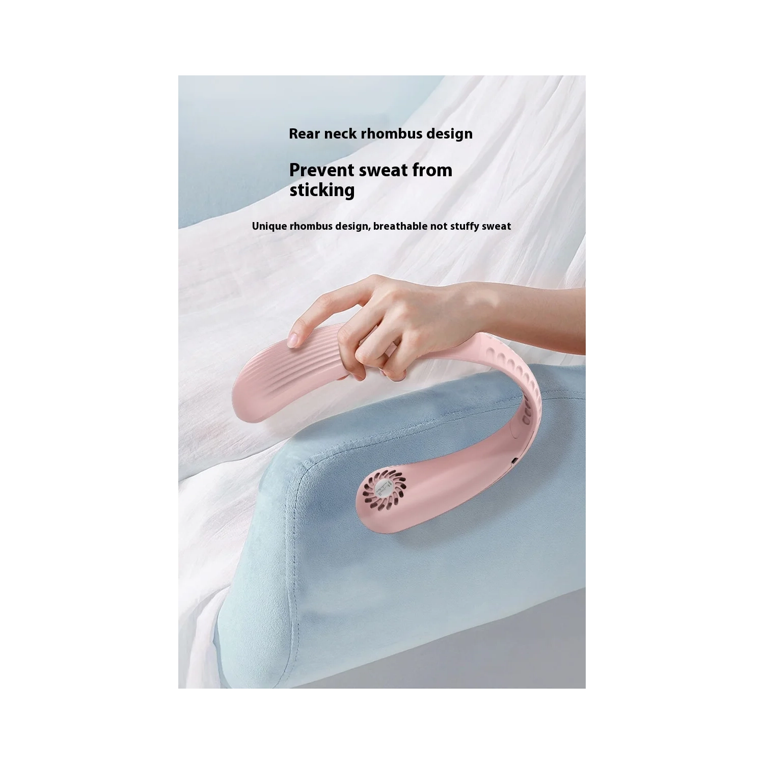 Universal Neck Fan Bladeless Foldable, Portable Personal Quiet Cooling Fan, Bladeless Camping Fan Neck Air Conditioner, Sports Small Cooler