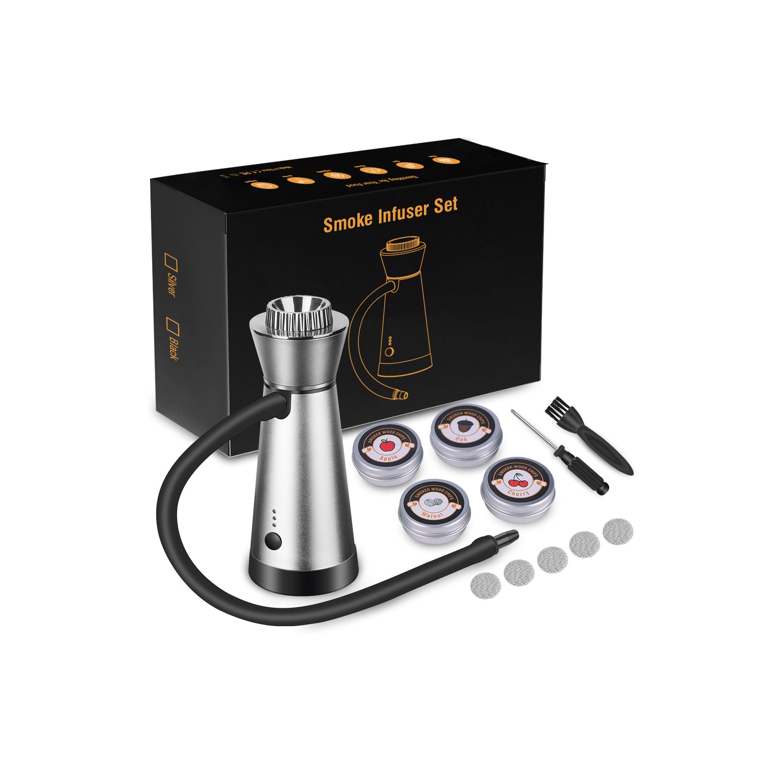 Smoker Infuser Molecular Cuisine Smoking Gun Added Flavor Portable for Meat BBQ Cocktails Kitchen Cooking Tools