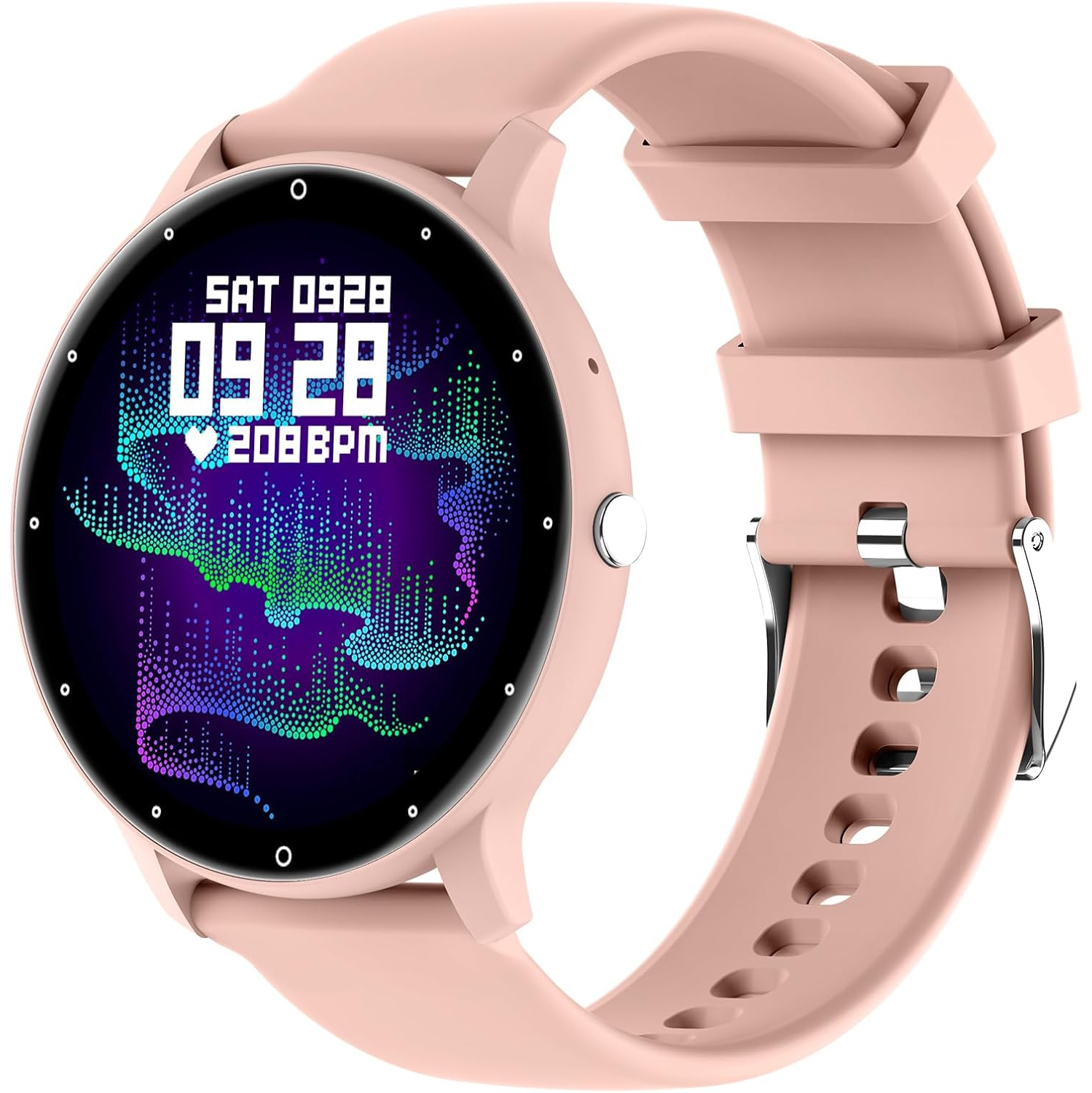 Montre intelligente de 1,28&nbsp;po pour hommes et femmes, modèle ultramince, moniteur d'activité, moniteur de santé, compatible avec Android iOS -