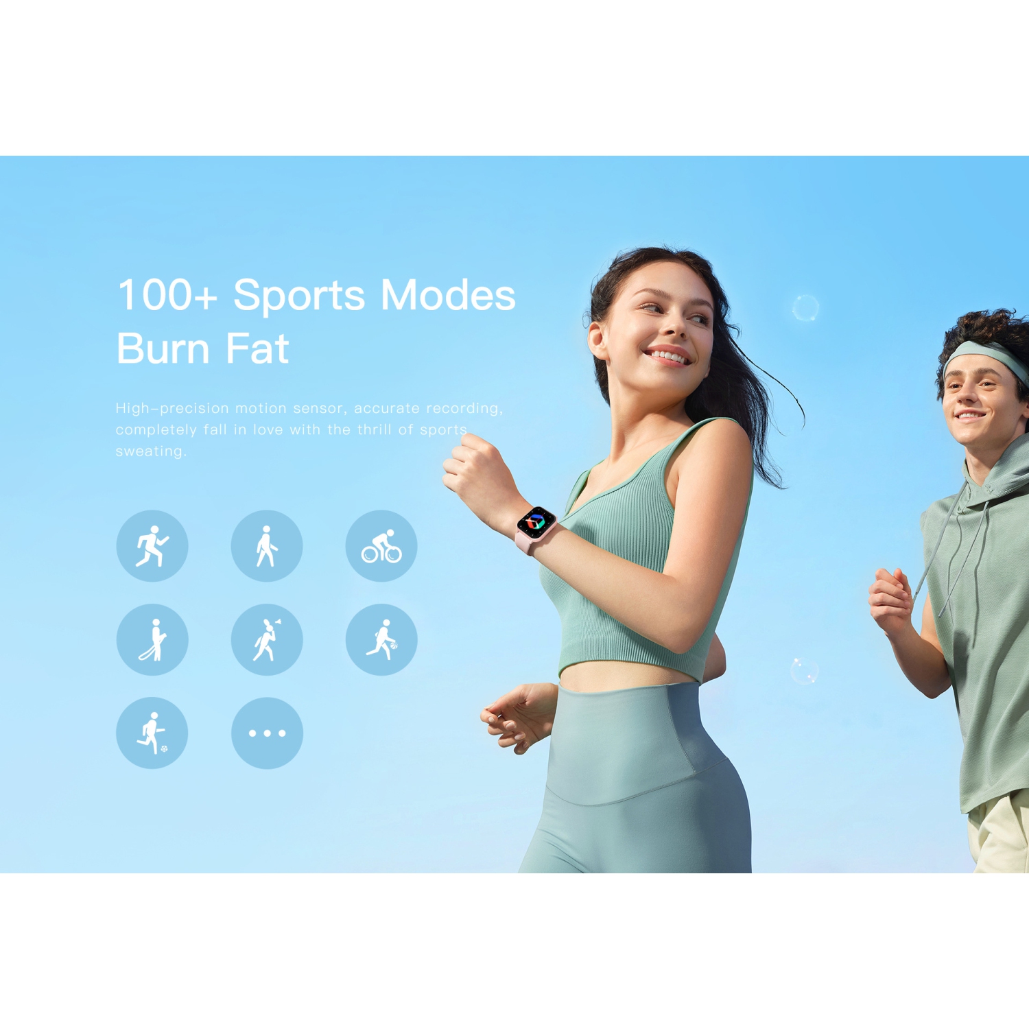 Unisex Smartwatch, 1.83 Inch Smartwatch with Make/Receive Calls, Multi-Sport Heart Rate Health Watch with 100+ Sports Modes - Silicone Band Pink