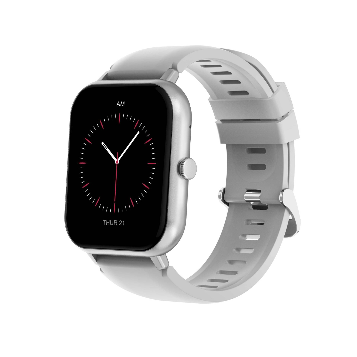 Unisex Smartwatch, 1.83 Inch Smartwatch with Make/Receive Calls, Multi-Sport Heart Rate Health Watch with 100+ Sports Modes - Silicone Band Silver