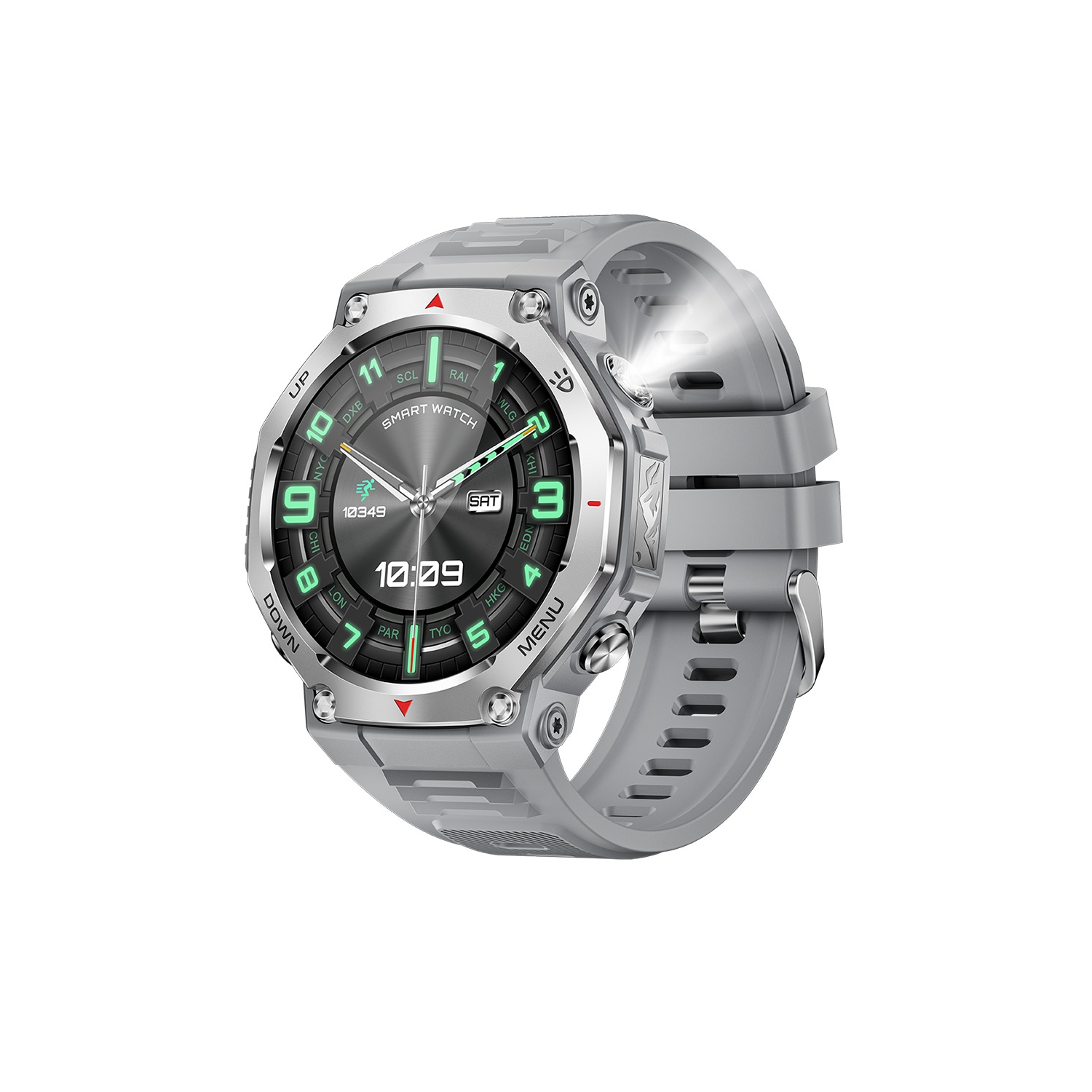 Smart watch 1.43 inch screen Bluetooth call LED outdoor light 5ATM waterproof multifunctional outdoor watch - silver