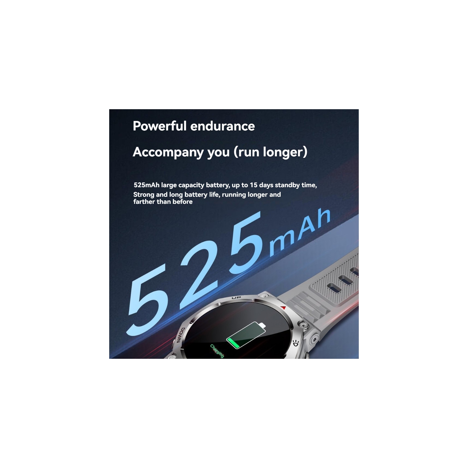 Smart watch 1.43 inch screen Bluetooth call LED outdoor light 5ATM waterproof multifunctional outdoor watch - silver