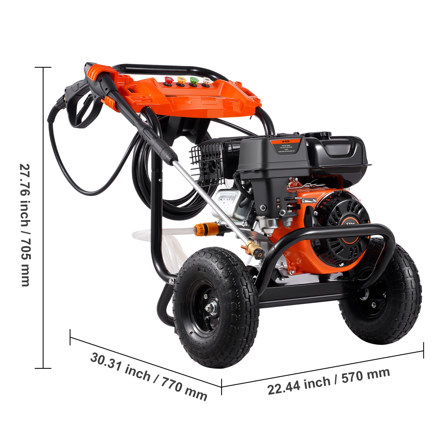 Pulvérisateur à essence VEVOR 3500&nbsp;lb/po² 2,6 gal/min, pulvérisateur à essence avec pompe en aluminium, pistolet pulvérisateur et rallonge, 5