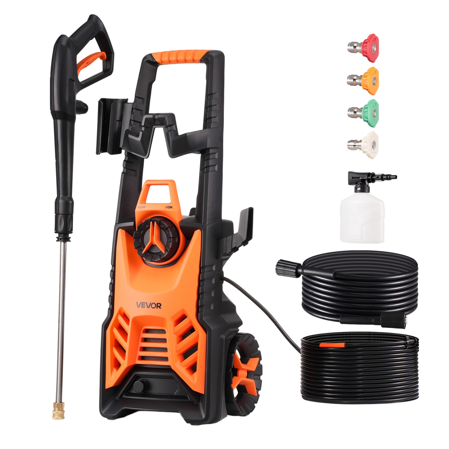 VEVOR 4500 PSI and 3.2 GPM Max Electric Pressure Washer, High Power Pressure Cleaning Machine with 4 Quick Connect Nozzles and a Foam Cannon, Ideal