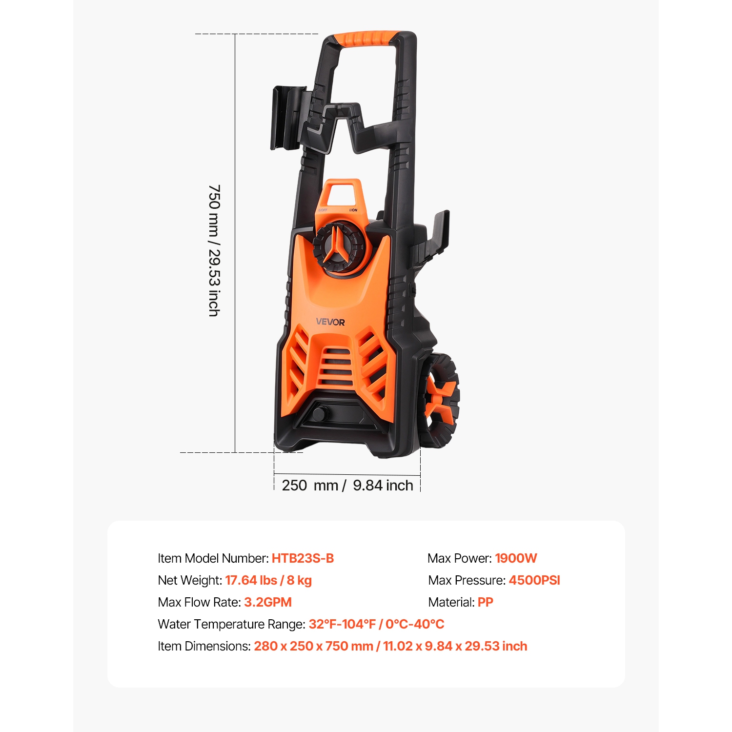 VEVOR 4500 PSI and 3.2 GPM Max Electric Pressure Washer, High Power Pressure Cleaning Machine with 4 Quick Connect Nozzles and a Foam Cannon, Ideal