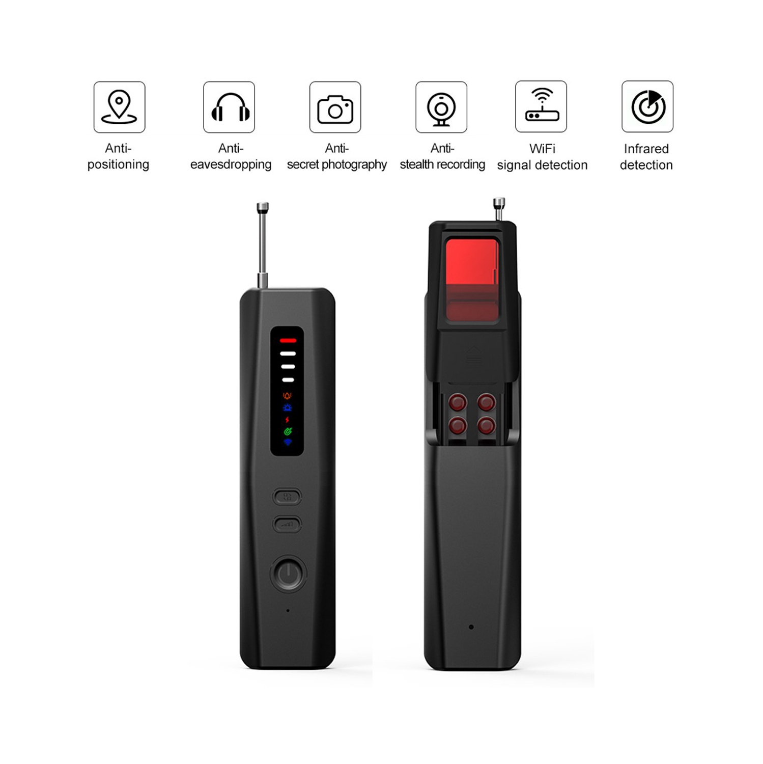 Wireless camera detector - one-click scanning to prevent sneak shots/eavesdropping/theft recording, portable wireless surveillance scanner