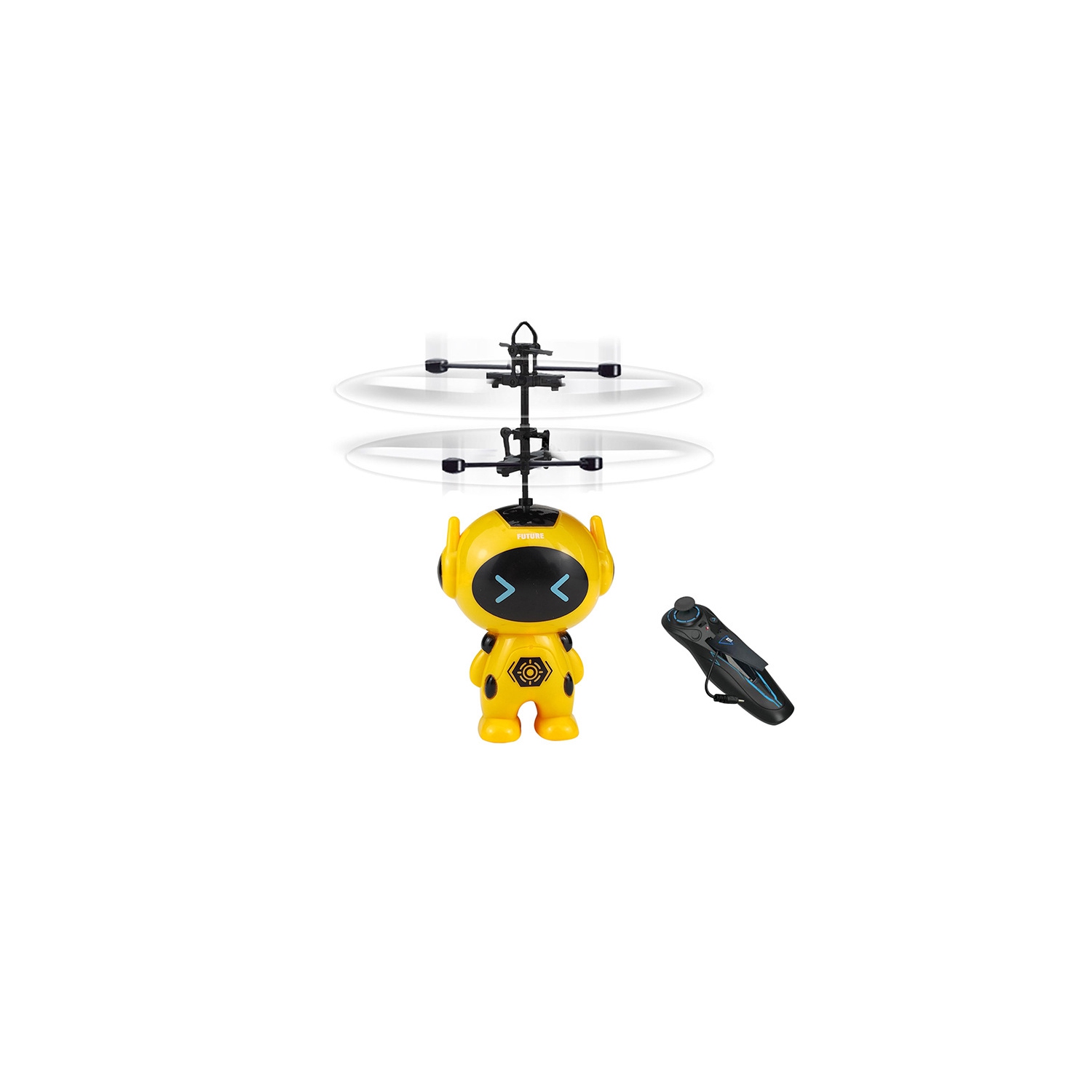 Children's Safe Flying Robot Toy - Gesture Control, Automatic Hovering, Anti-collision, Rechargeable, Indoor and Outdoor Games, With Remote Control,