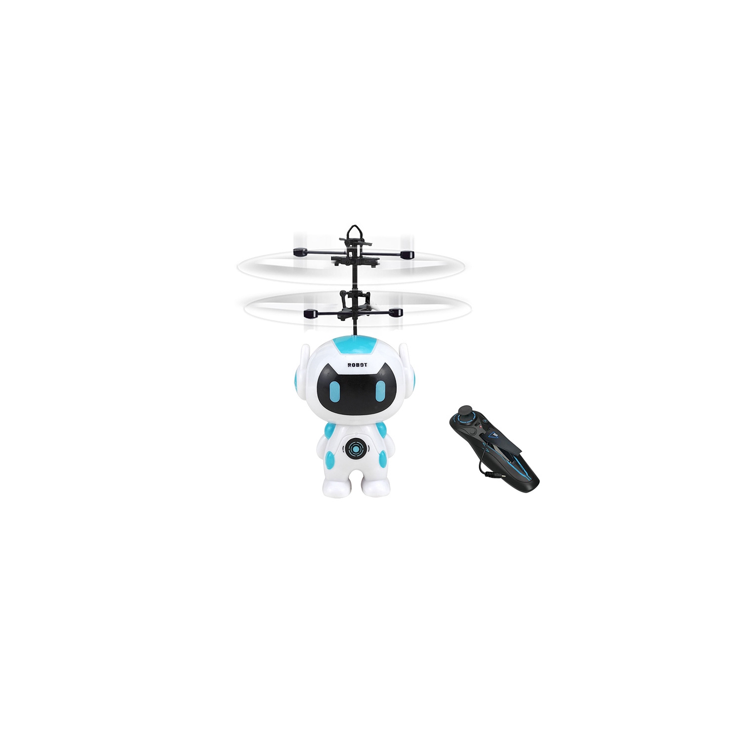 Children's Safe Flying Robot Toy - Gesture Control, Automatic Hovering, Anti-collision, Rechargeable, Indoor and Outdoor Games, With Remote Control,
