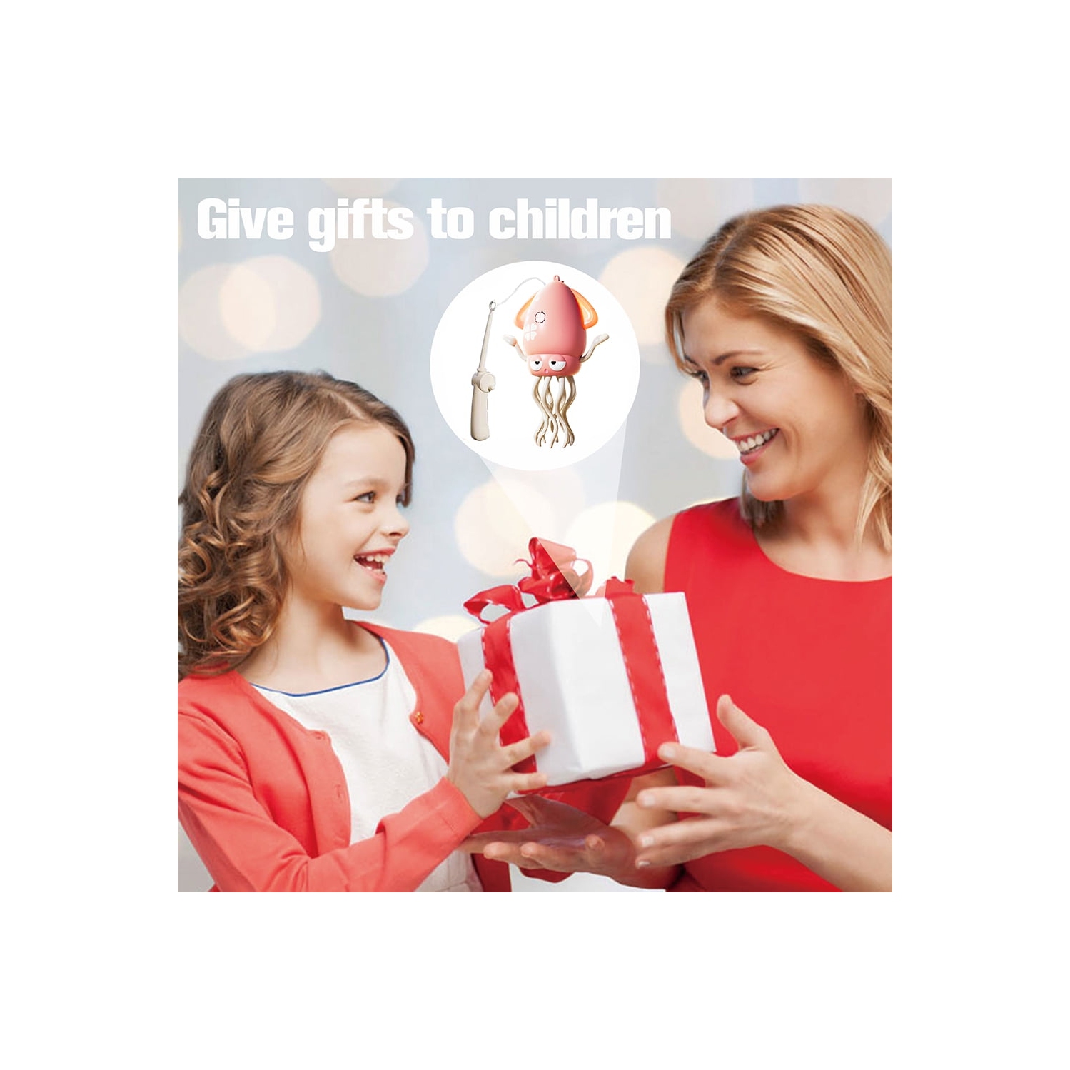 Stress relief dancing octopus robot toy - obstacle avoidance and sliding, encourages crawling, dynamic sound and light, simulated fishing, children's