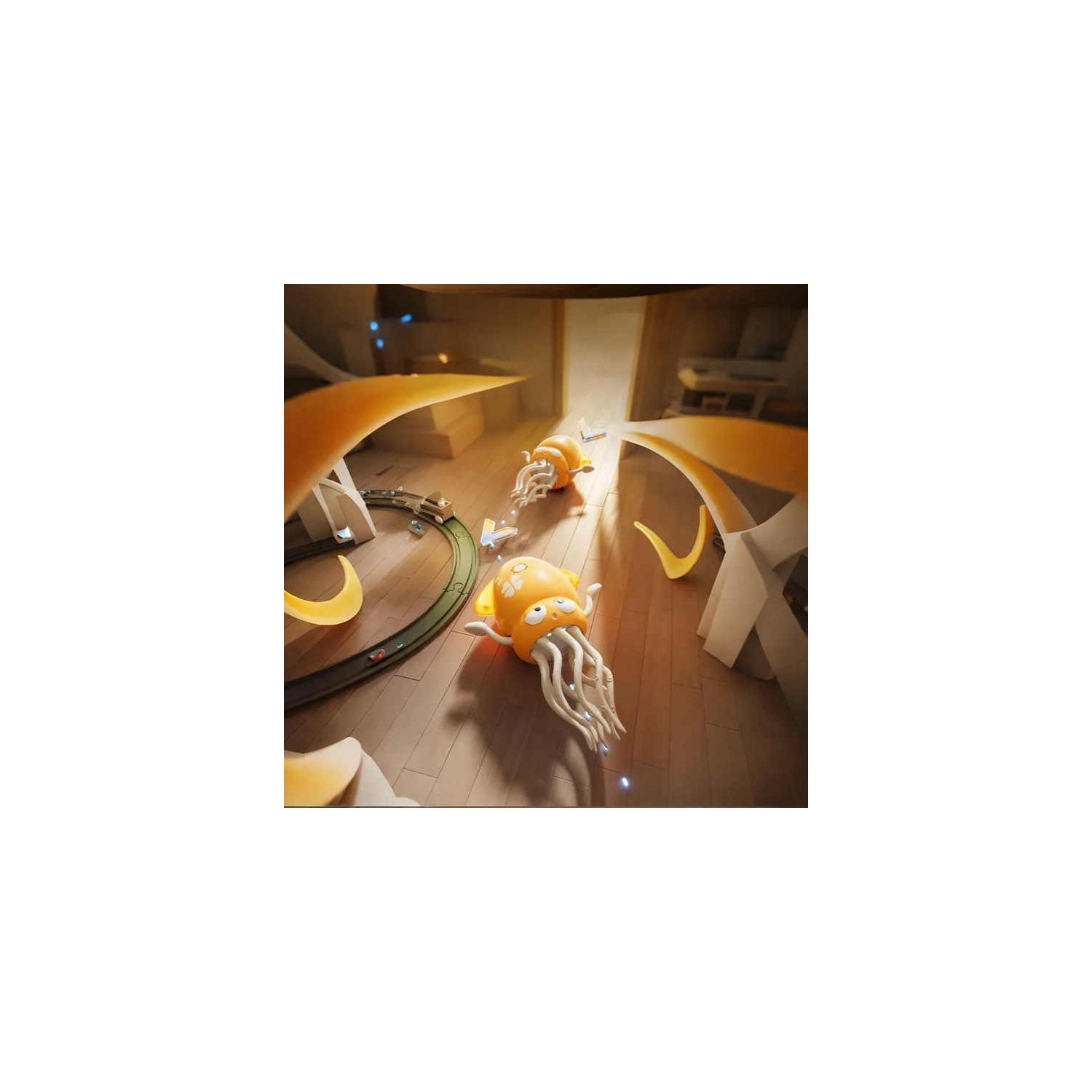 Stress relief dancing octopus robot toy - obstacle avoidance and sliding, encourages crawling, dynamic sound and light, simulated fishing, children's