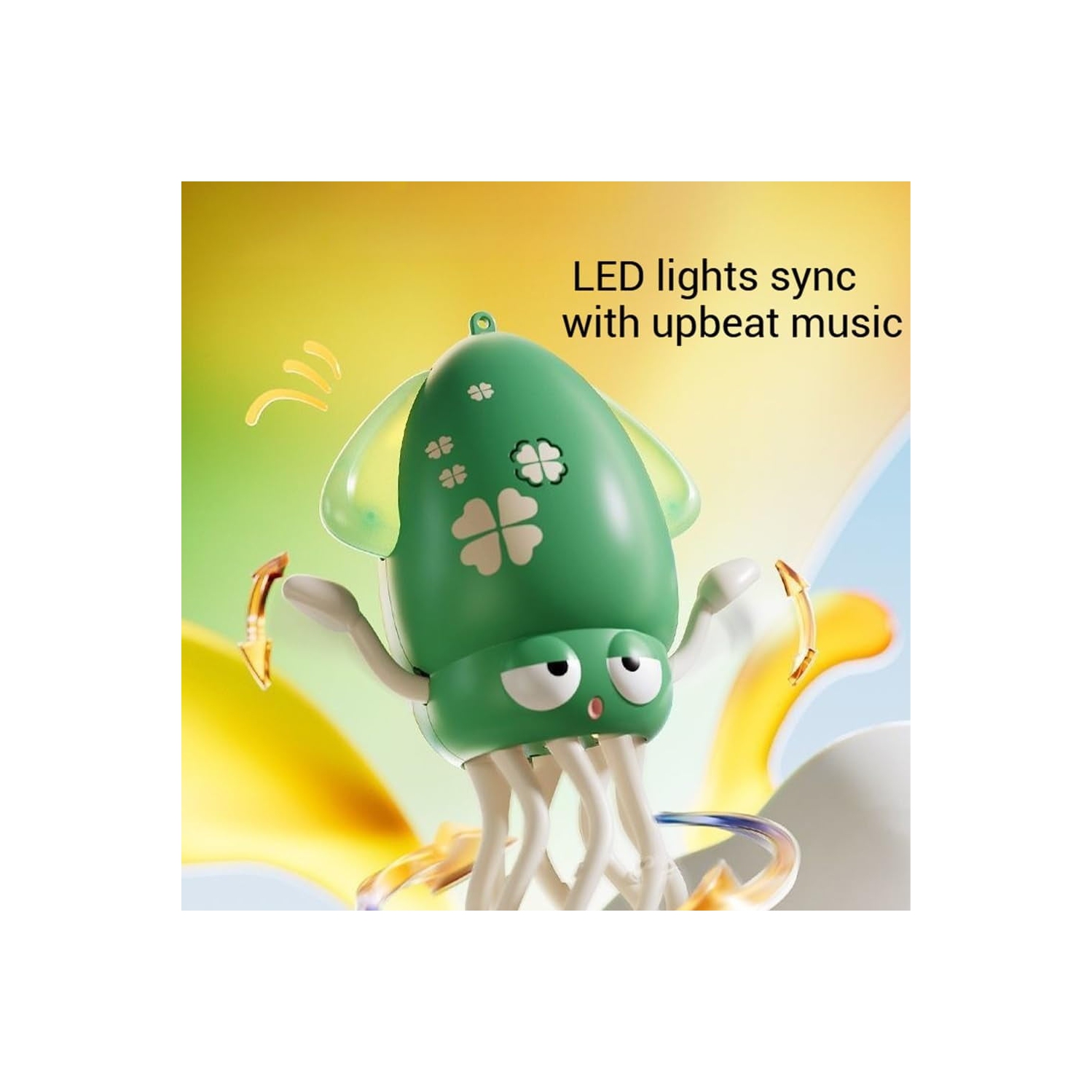 Stress relief dancing octopus robot toy - obstacle avoidance and sliding, encourages crawling, dynamic sound and light, simulated fishing, children's