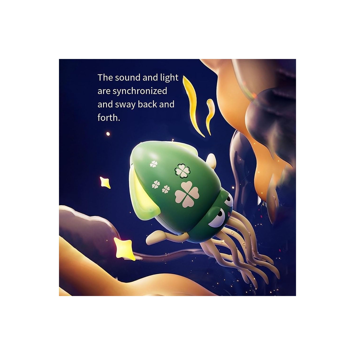 Stress relief dancing octopus robot toy - obstacle avoidance and sliding, encourages crawling, dynamic sound and light, simulated fishing, children's