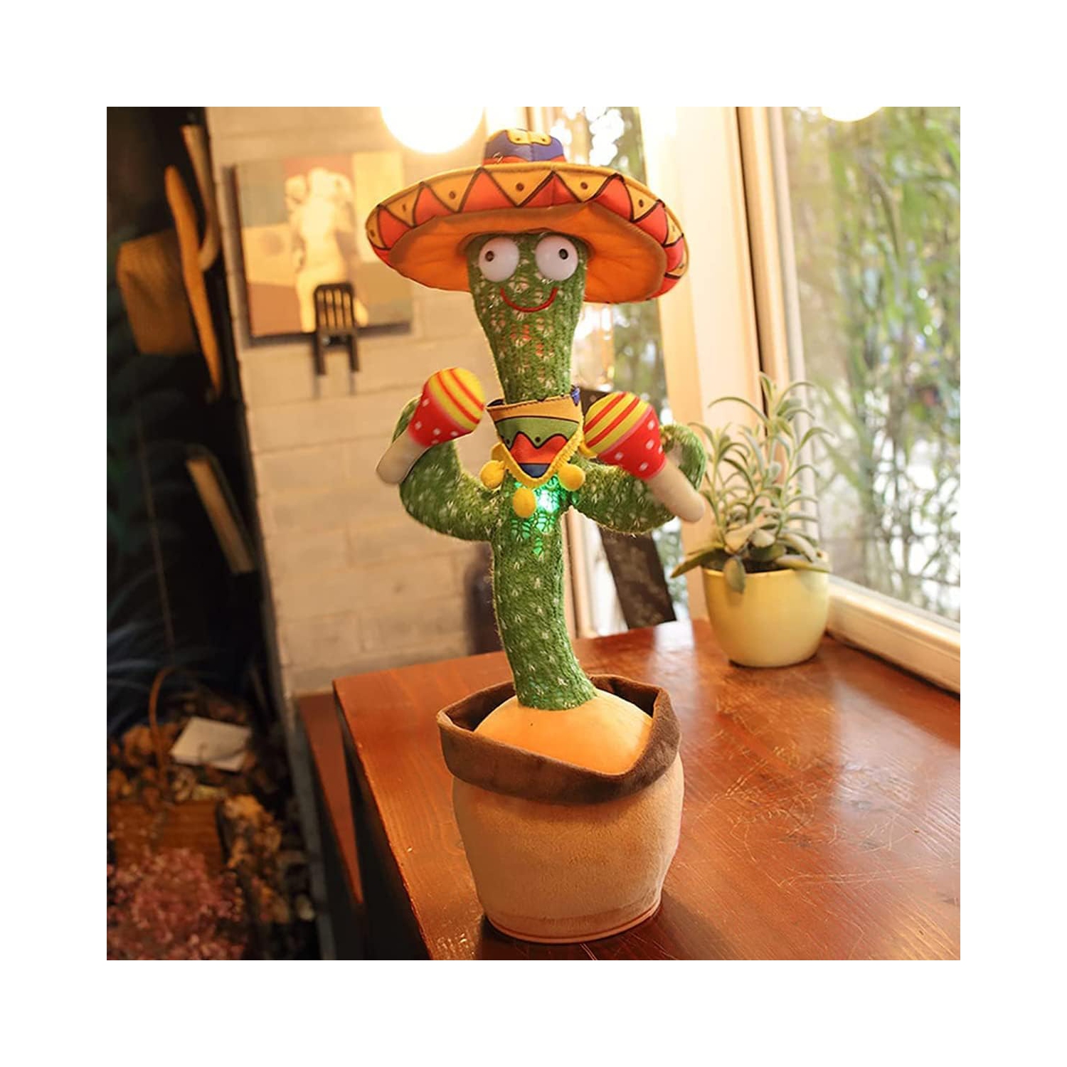 Singing and Dancing Cactus Plush Toy - Interactive Talking, Recording, Lighting, Dancing, USB Rechargeable, 120 Songs - Fun Gift for Kids