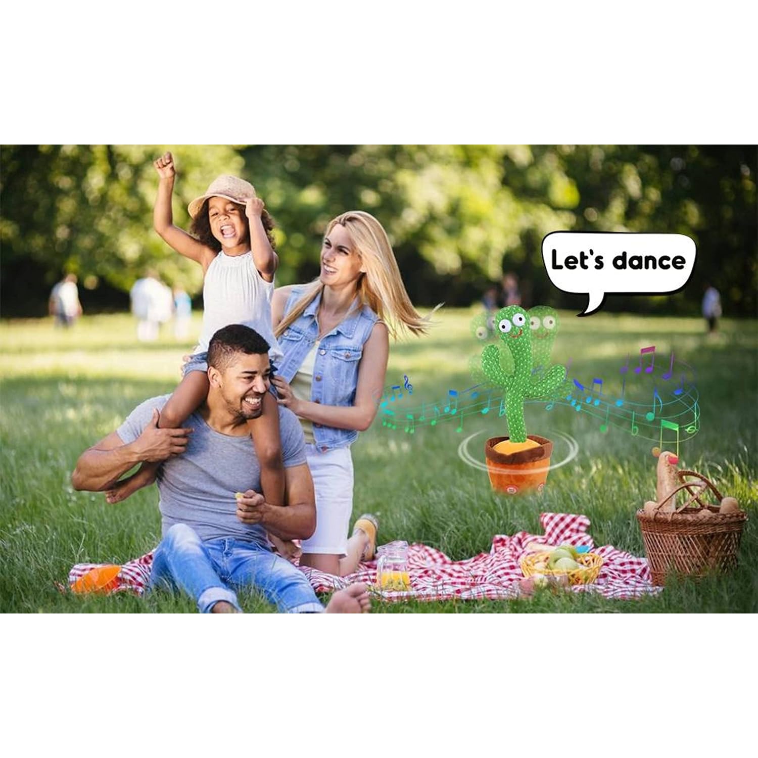 Singing and Dancing Cactus Plush Toy - Interactive Talking, Recording, Lighting, Dancing, USB Rechargeable, 120 Songs - Fun Gift for Kids