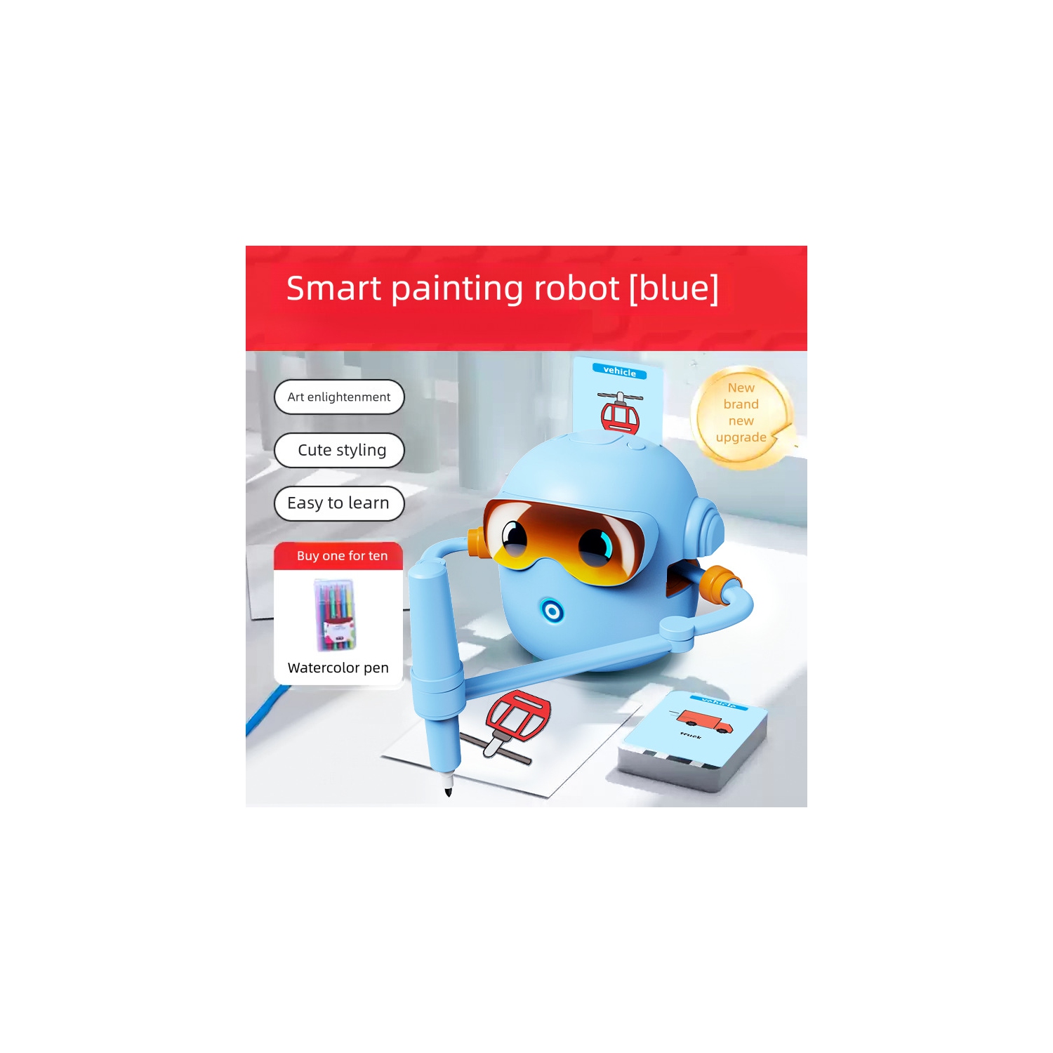 Children's interactive painting robot - creative educational toy with painting cards, smart early childhood education machine for children aged 4 to