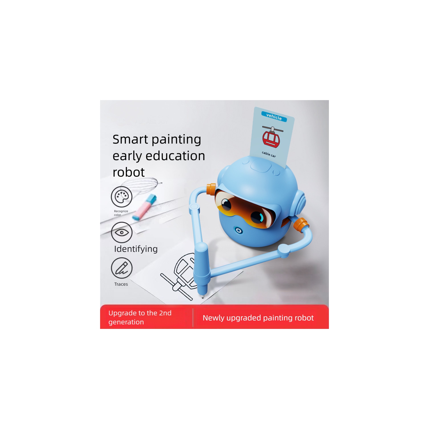 Children's interactive painting robot - creative educational toy with painting cards, smart early childhood education machine for children aged 4 to