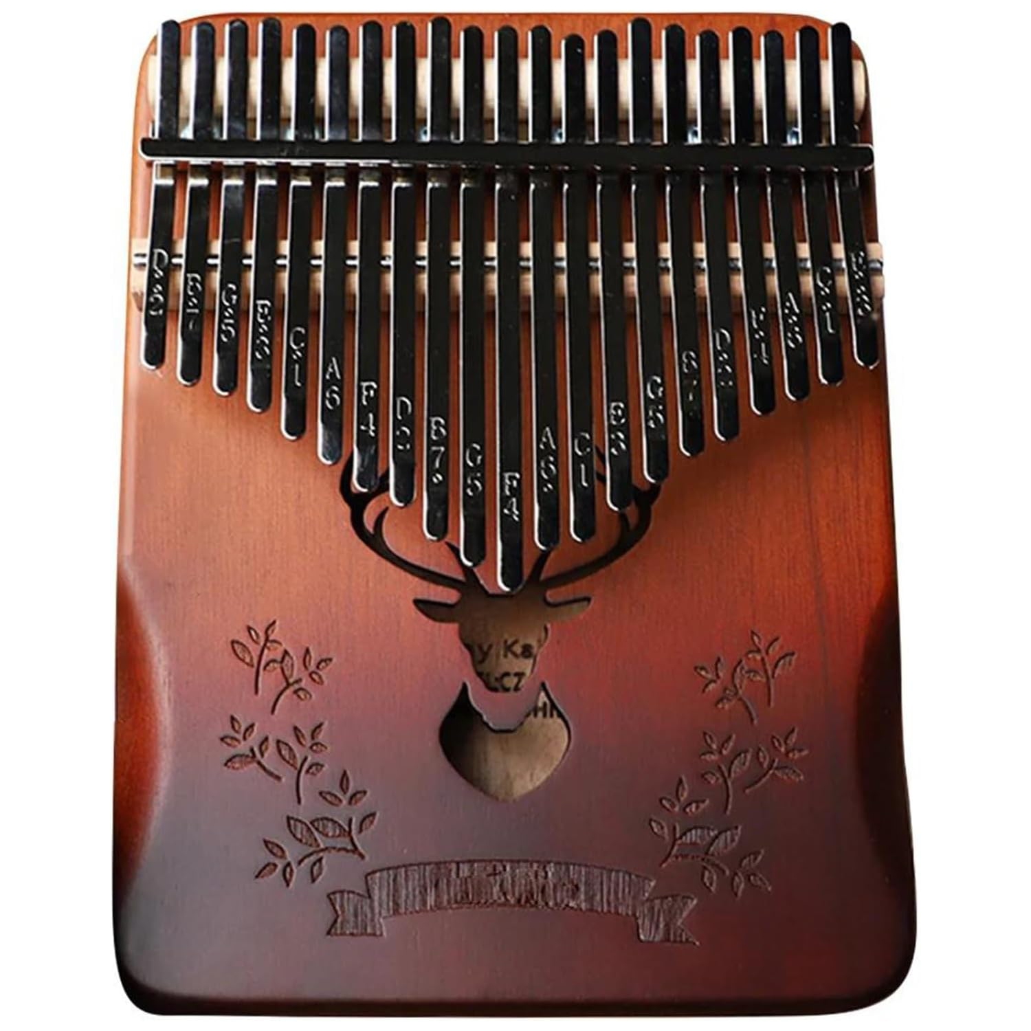 Piano portatif de 21 touches au pouce - kalimba en bois sculpté à la main avec notes de musique, adapté aux enfants et aux débutants adultes, est un