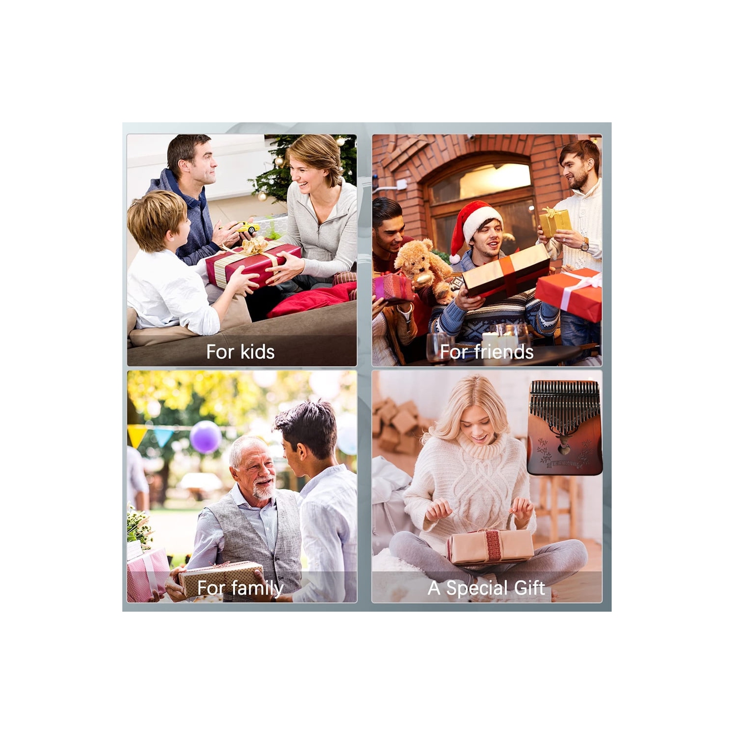 Piano portatif de 21 touches au pouce - kalimba en bois sculpté à la main avec notes de musique, adapté aux enfants et aux débutants adultes, est un