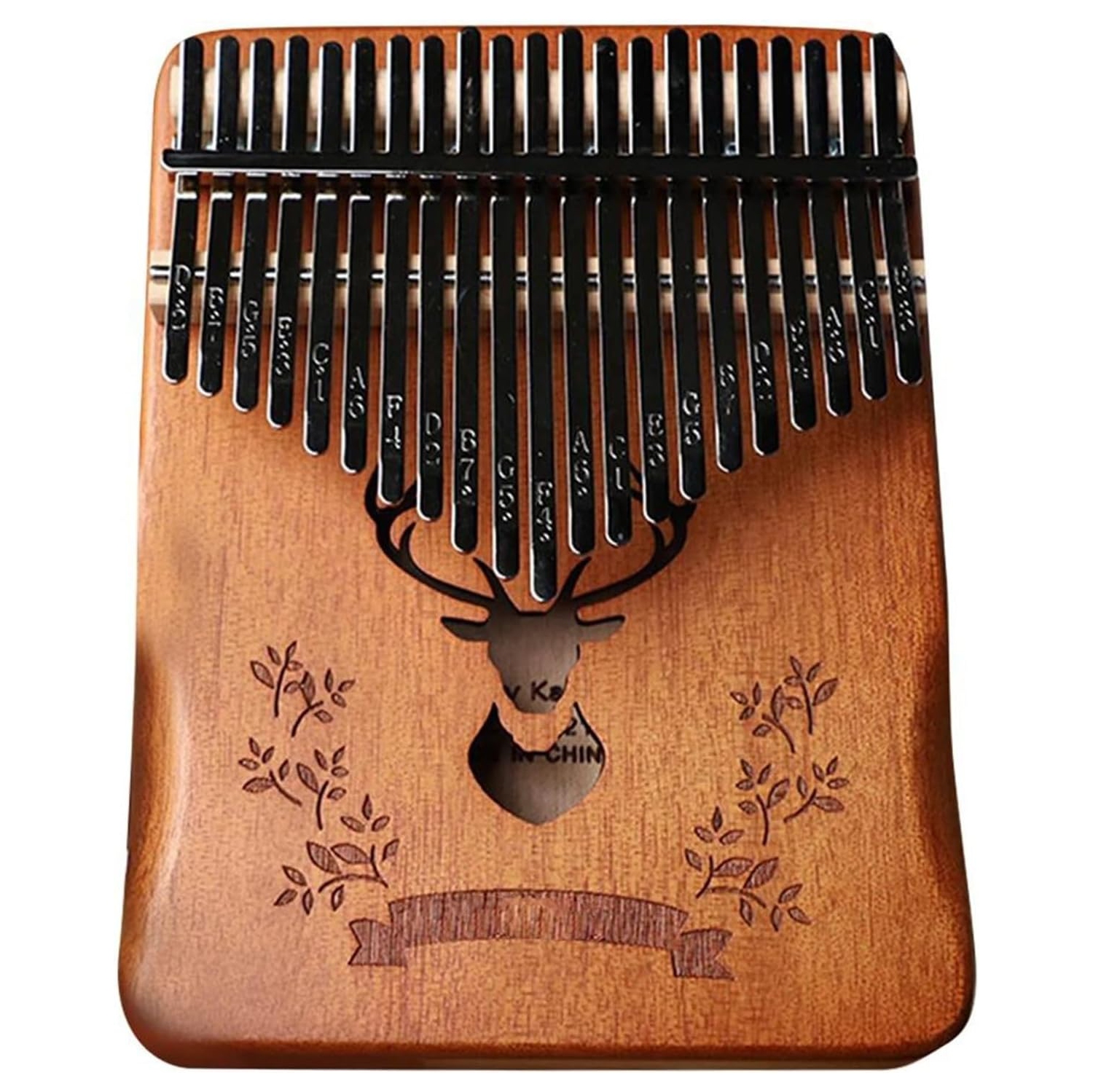 Piano portatif de 21 touches au pouce - kalimba en bois sculpté à la main avec notes de musique, adapté aux enfants et aux débutants adultes, est un