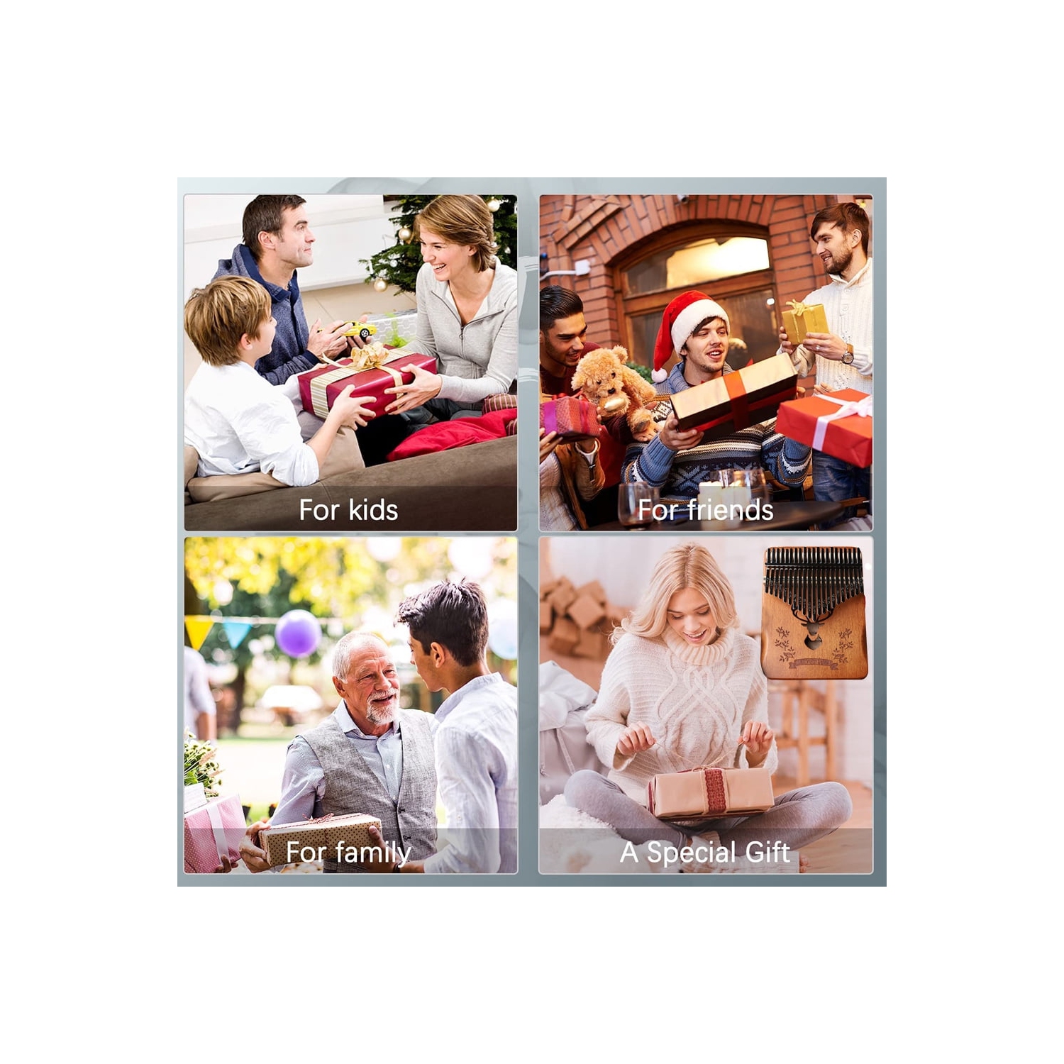 Piano portatif de 21 touches au pouce - kalimba en bois sculpté à la main avec notes de musique, adapté aux enfants et aux débutants adultes, est un