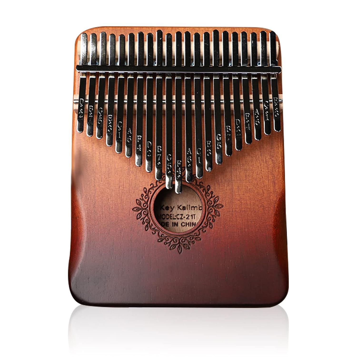 Portable 21-key thumb piano - hand-carved wooden kalimba with musical notes, suitable for children and adult beginners, is an ideal musical