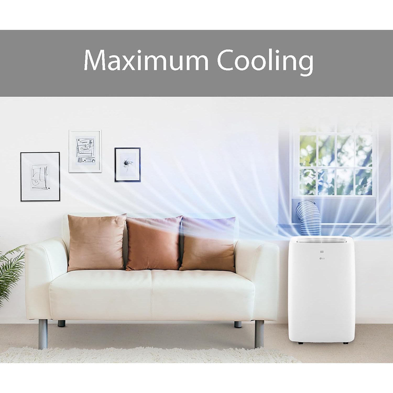 LG – Climatiseur portatif 7000 BTU, 115 V, refroidit 300 pi2,