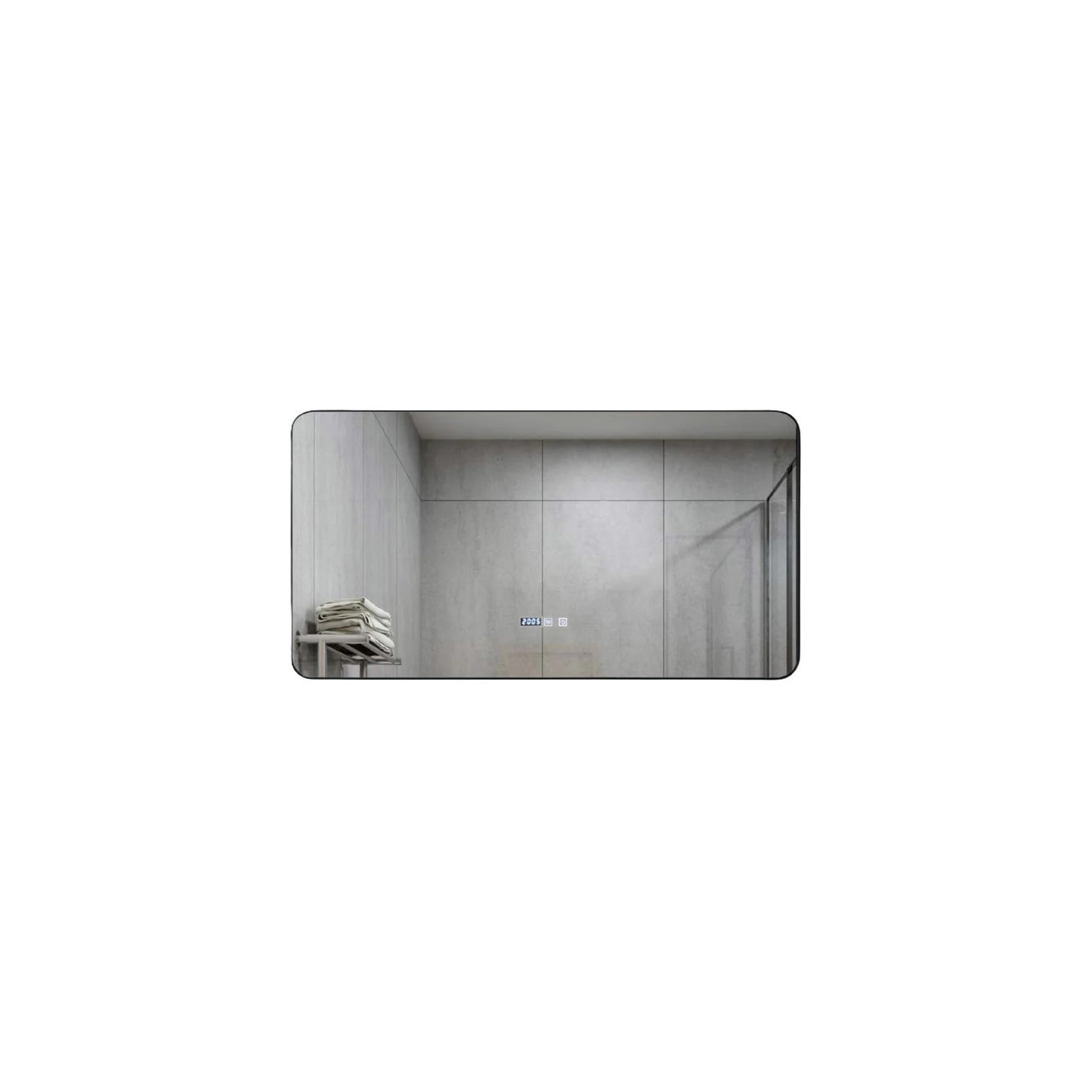 150 60&nbsp;cm miroirs rectangulaires à DEL Ombre d'Auvabath – Cote IP65 étanche, verre sans cuivre, dos en aluminium, miroir moderne pour salle de