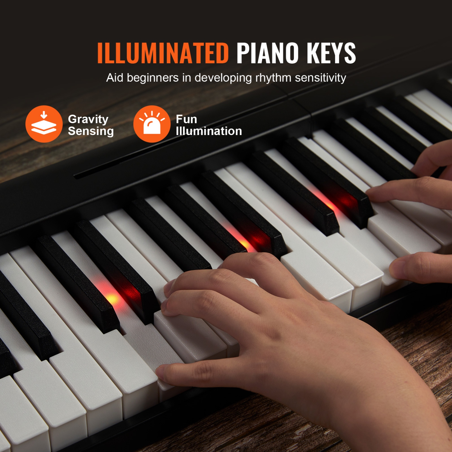 Piano pliable VEVOR à 61 touches, Bluetooth et MIDI, piano électronique portatif pliable numérique avec pédale forte, étui pour touches sensibles,